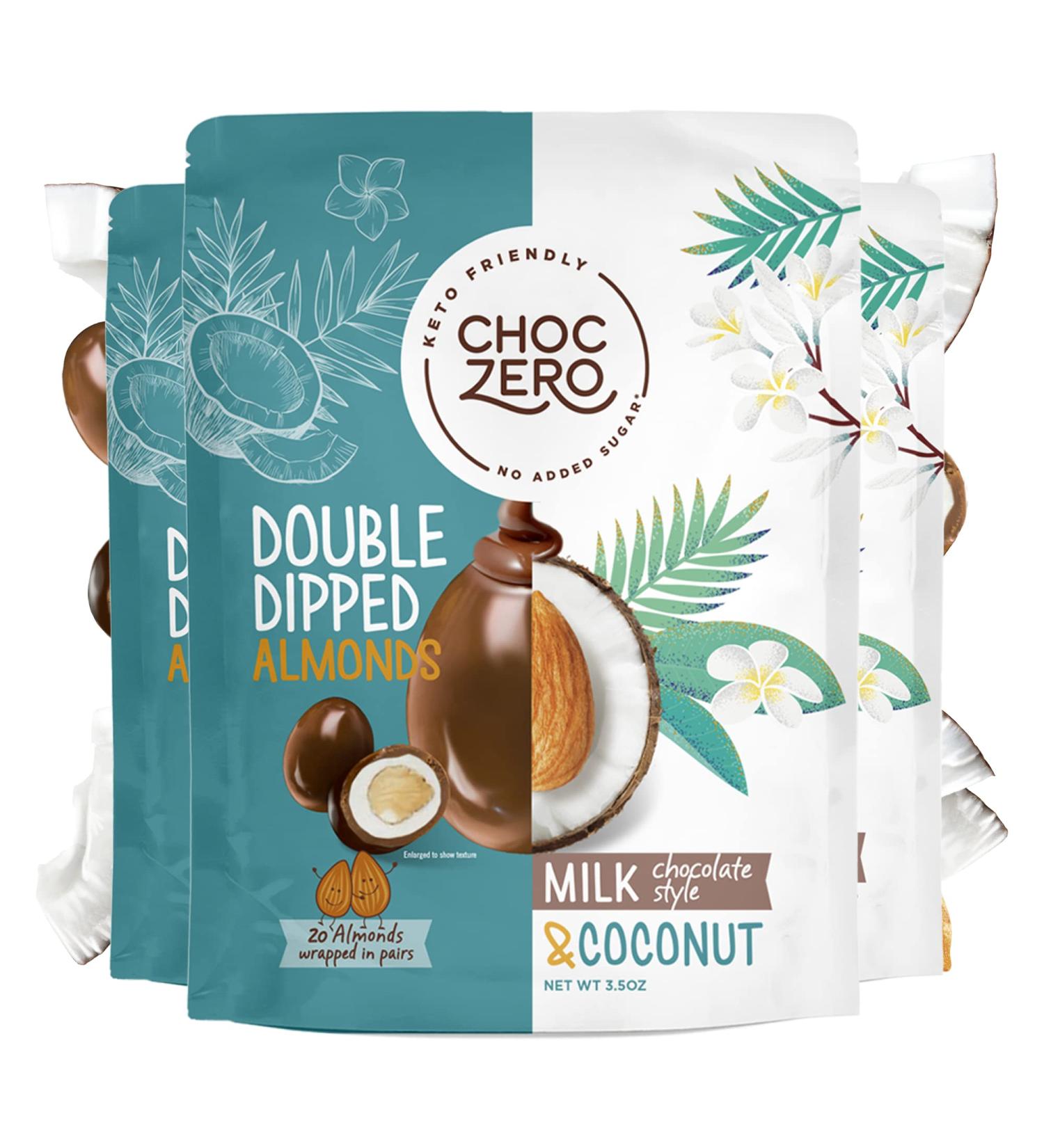 ChocZero Keto Milk Chocolate Coconut Almonds - Sugar Free Low Carb Snack (3.5oz x 3) - Buy Online on SooperMarket.com