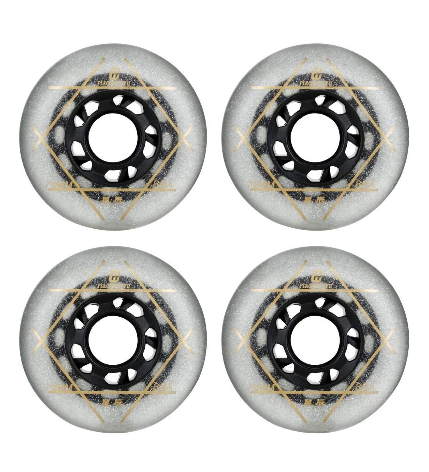 SZBlaZe 88A PU Wear-Resist Sliding FSK Inline Roller Skate Wheels - Pack of 4 (White 80mm) - Buy Online on SooperMarket.com