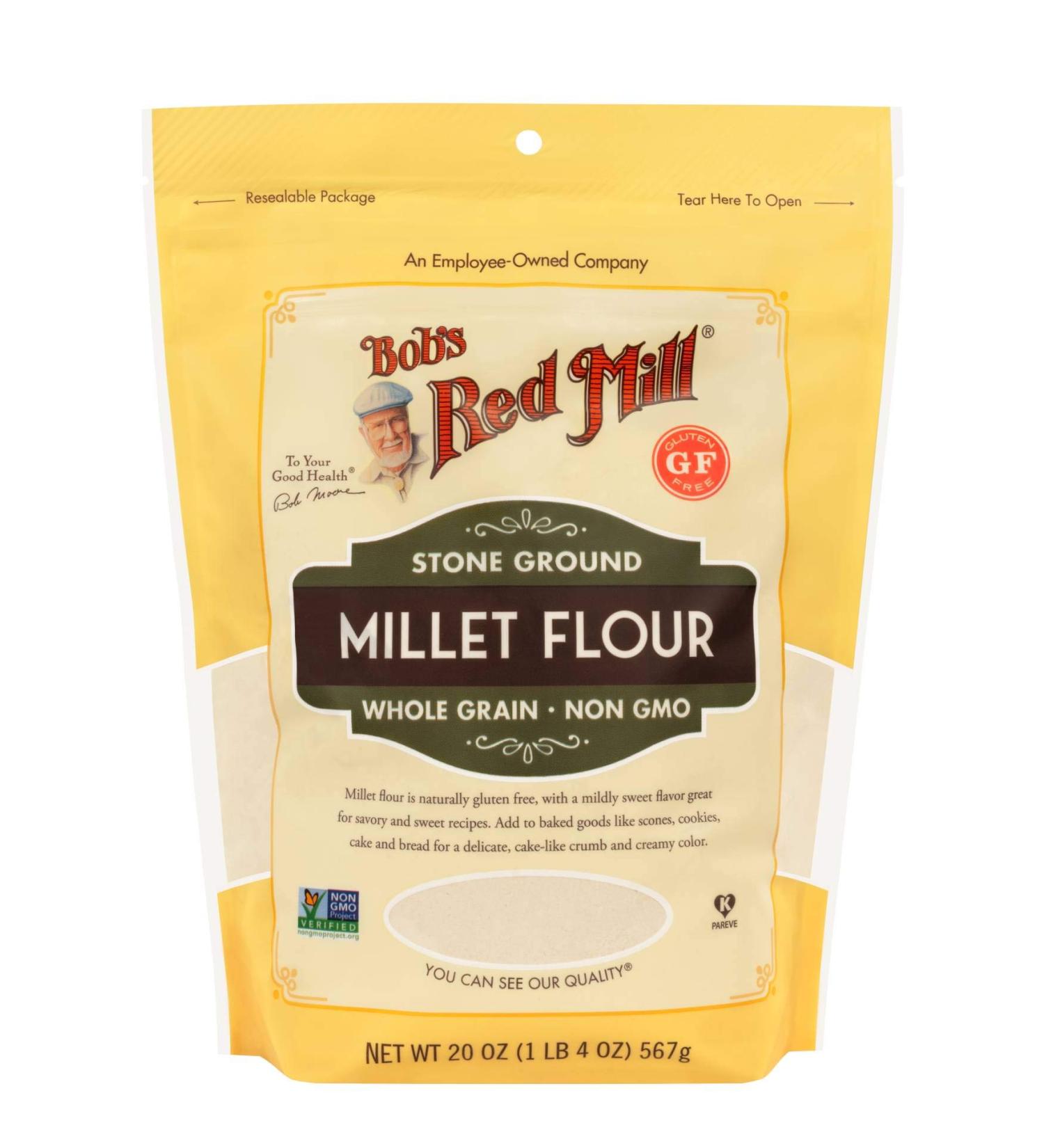 Bob's Red Mill Millet Flour 20 Oz - Gluten-Free Whole Grain Flour - Pack of 1 - Buy Online on SooperMarket.com