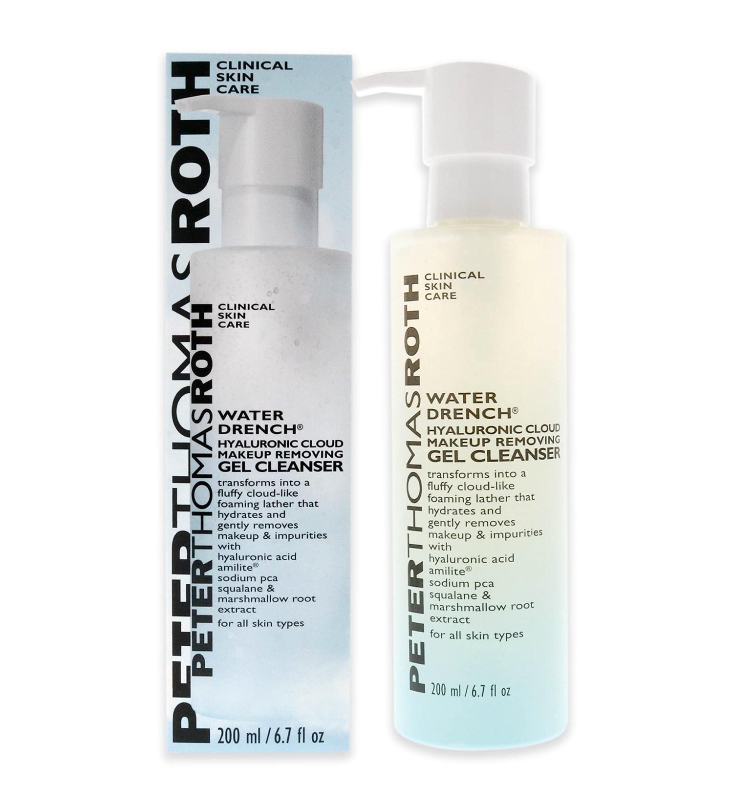 Peter Thomas Roth Water Drench Hyaluronic Cloud Makeup Removing Gel Cleanser - Hydrating Facial Cleanser with Hyaluronic Acid - Buy Online on SooperMarket.com