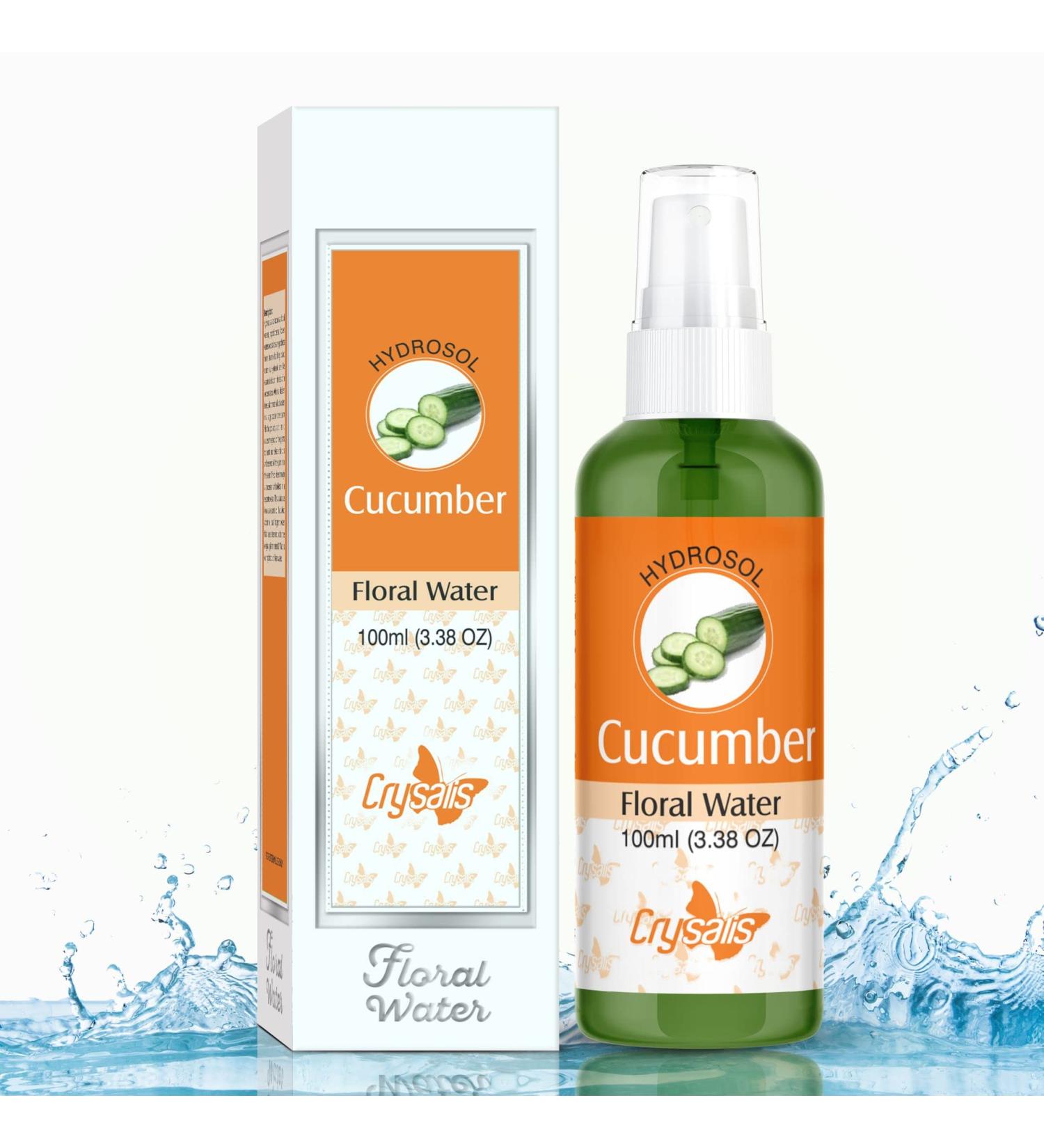 Crysalis Cucumber Hydrosol | 100% Pure Natural Cold Pressed Floral Water Mist Spray | Sun Protector & Skin Soother | 100 ML - Buy Online on SooperMarket.com