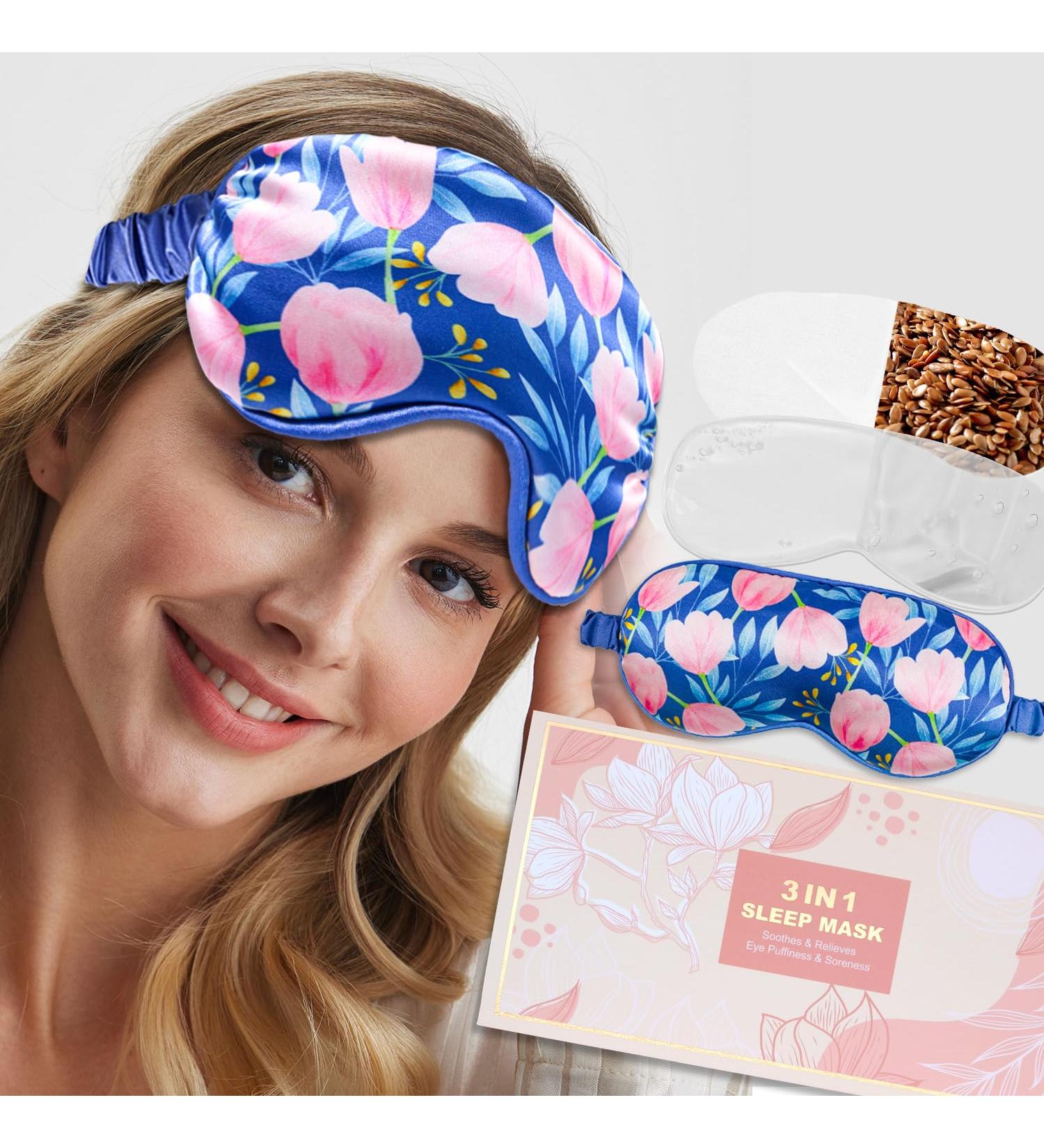 Cooling Eye Mask - Gel Eye Mask for Dark Circles Migraines & Eye Surgery - 3 in 1 Weighted Warm Compress for Dry Eyes & Blepharitis - Blue - Buy Online on SooperMarket.com