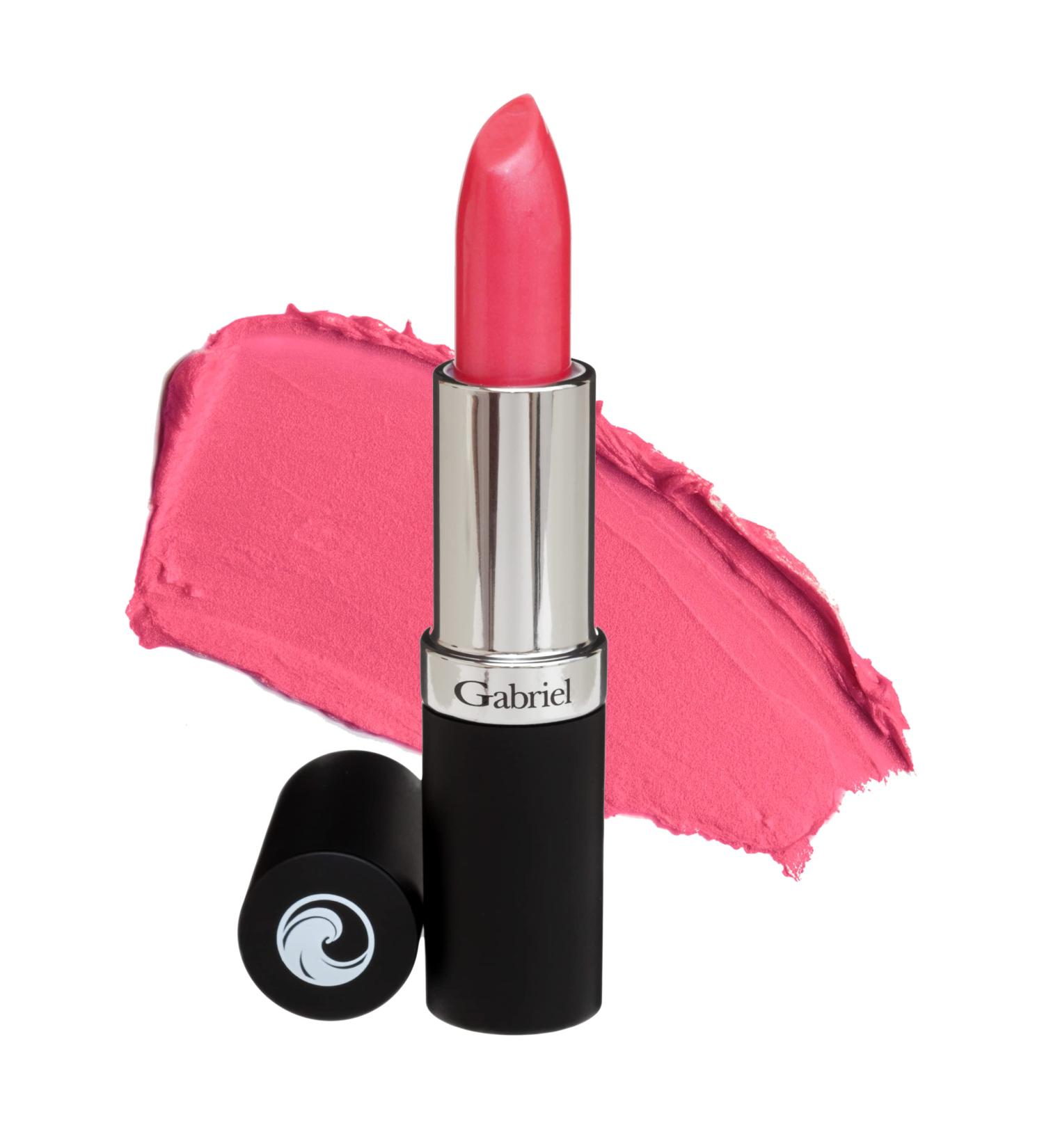 Gabriel Cosmetics Sheer Pink Lipstick - Bubble Gum Pink/Cool Cr me - Natural & Paraben-Free - Vegan, Gluten-Free & Cruelty-Free - Infused with Jojoba Seed Oil & Aloe - 0.13 oz - Buy Online on SooperMarket.com
