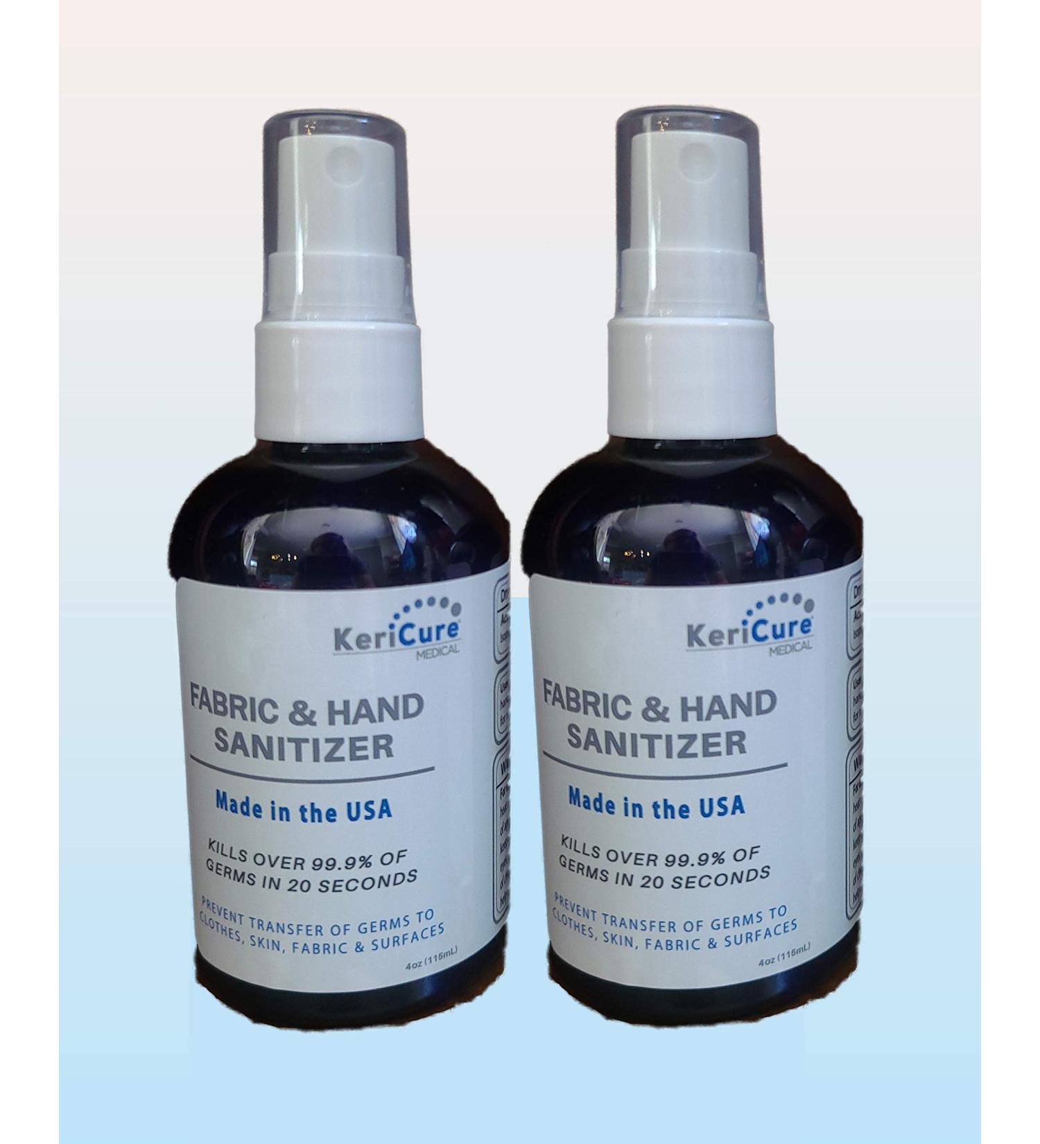KeriCure Medical 2 Pack Sanitizer Spray - Unscented 70% Isopropyl Alcohol - Made in USA - Woman Owned Small Business - Buy Online on SooperMarket.com