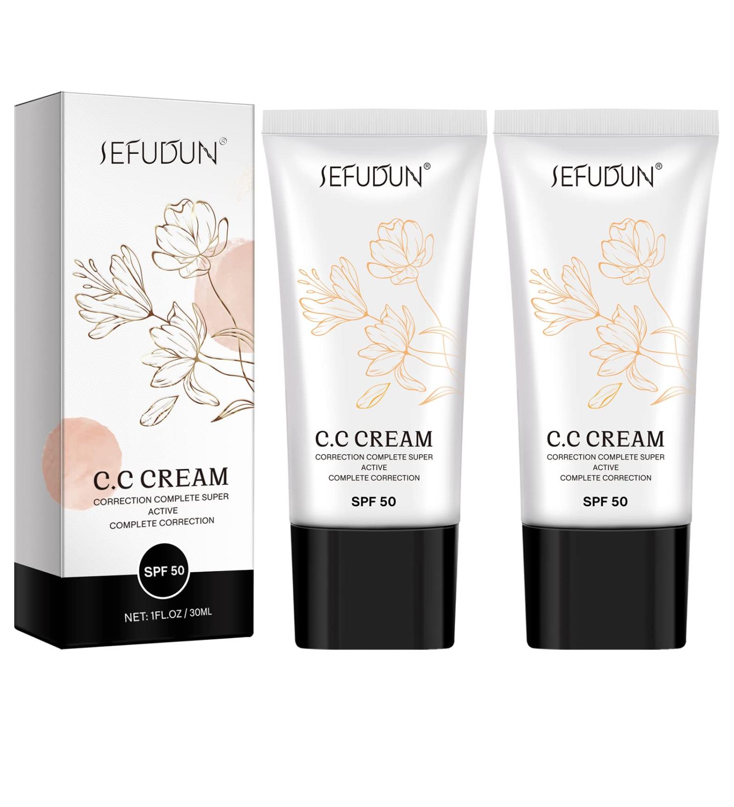 CC Cream Full Coverage Foundation Make Up Base & SPF 50+ Sunscreen Anti-aging Moisturizer - Natural Color 2Pcs 30 ml (Pack of 1) - Buy Online on SooperMarket.com