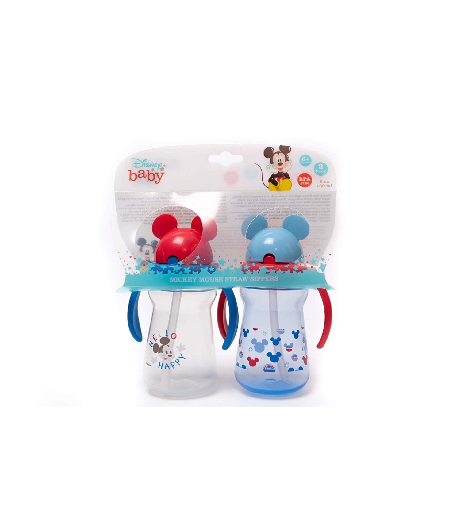Cudlie Disney Mickey Mouse 7oz Baby Boy's Straw Sipper Set - Set of 2 with Handles | Hello Happy - Buy Online on SooperMarket.com