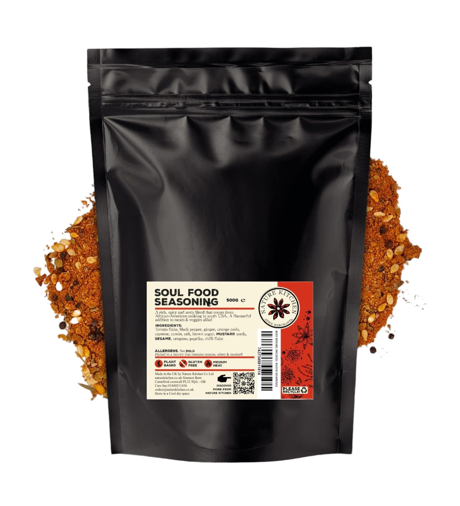 Nature Kitchen Soul Foods Seasoning 500g - Gluten-Free & Vegan Blend for Everyday Cooking - Marinades, Sauces, Frying, Baking & Grilling - Buy Online on SooperMarket.com