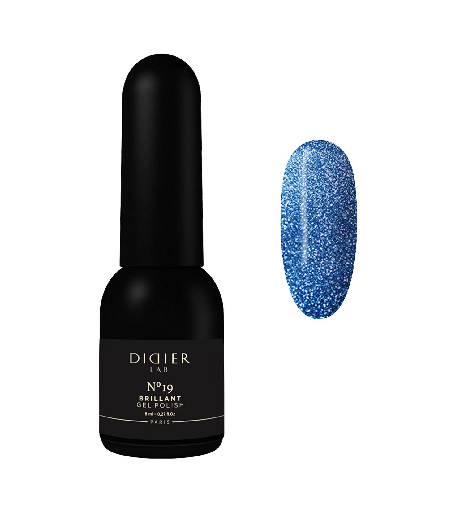 Didier Lab - Premium UV Gel Nail Polish - Brillant No. 19 - Gel Nail Varnish - Nail Art - Long-Lasting High Gloss Wear - Blue Gel Nail Polish - Gel Nails - Glitter Gel Nail Polish - Rich Pigment - Buy Online on SooperMarket.com
