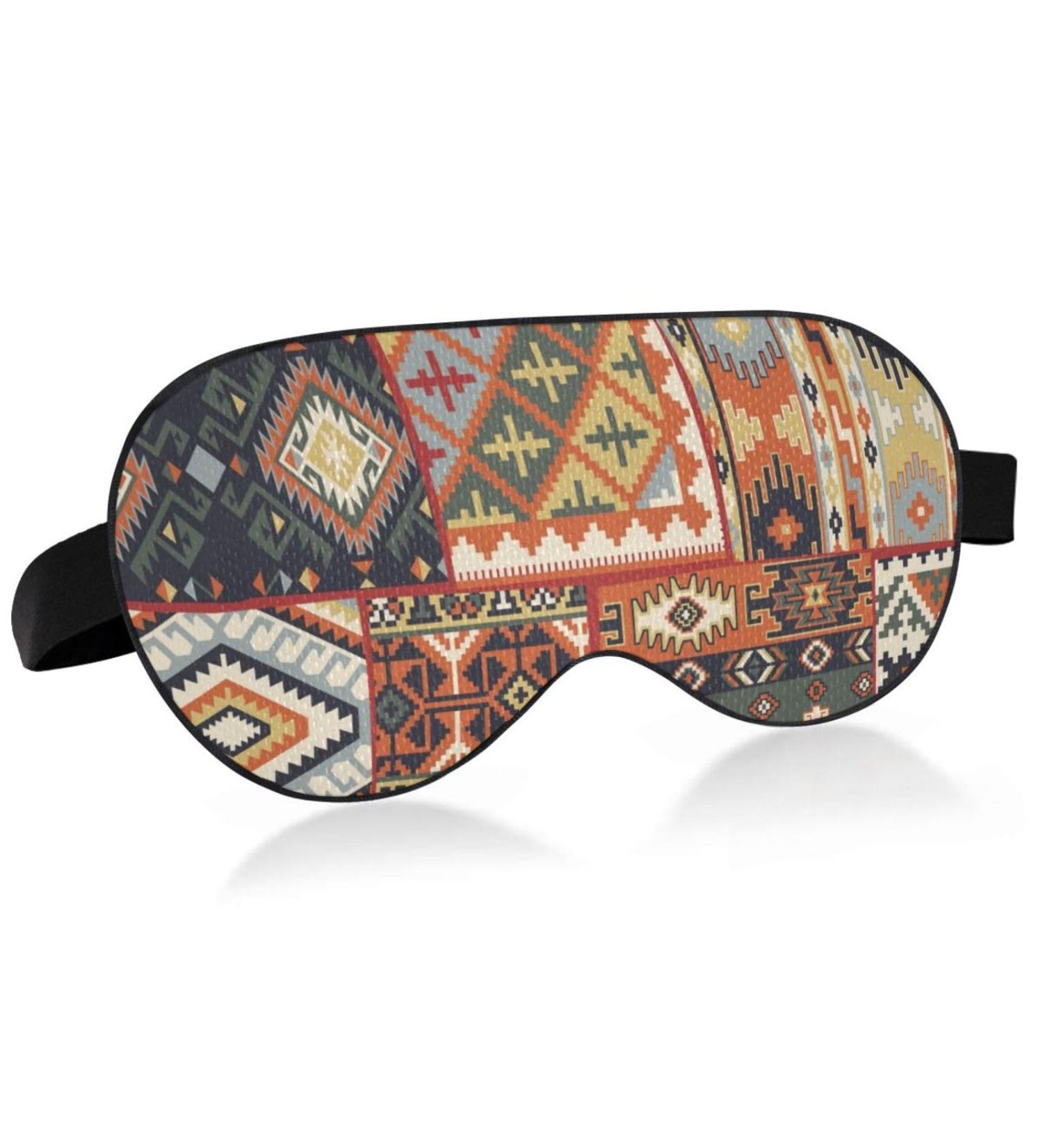 Haskirky Light Blocking Eye Mask for Men and Women | Adjustable & Breathable | Perfect for Travel, Yoga, Meditation, Office | Deep Sleep Aid | National Style - Buy Online on SooperMarket.com