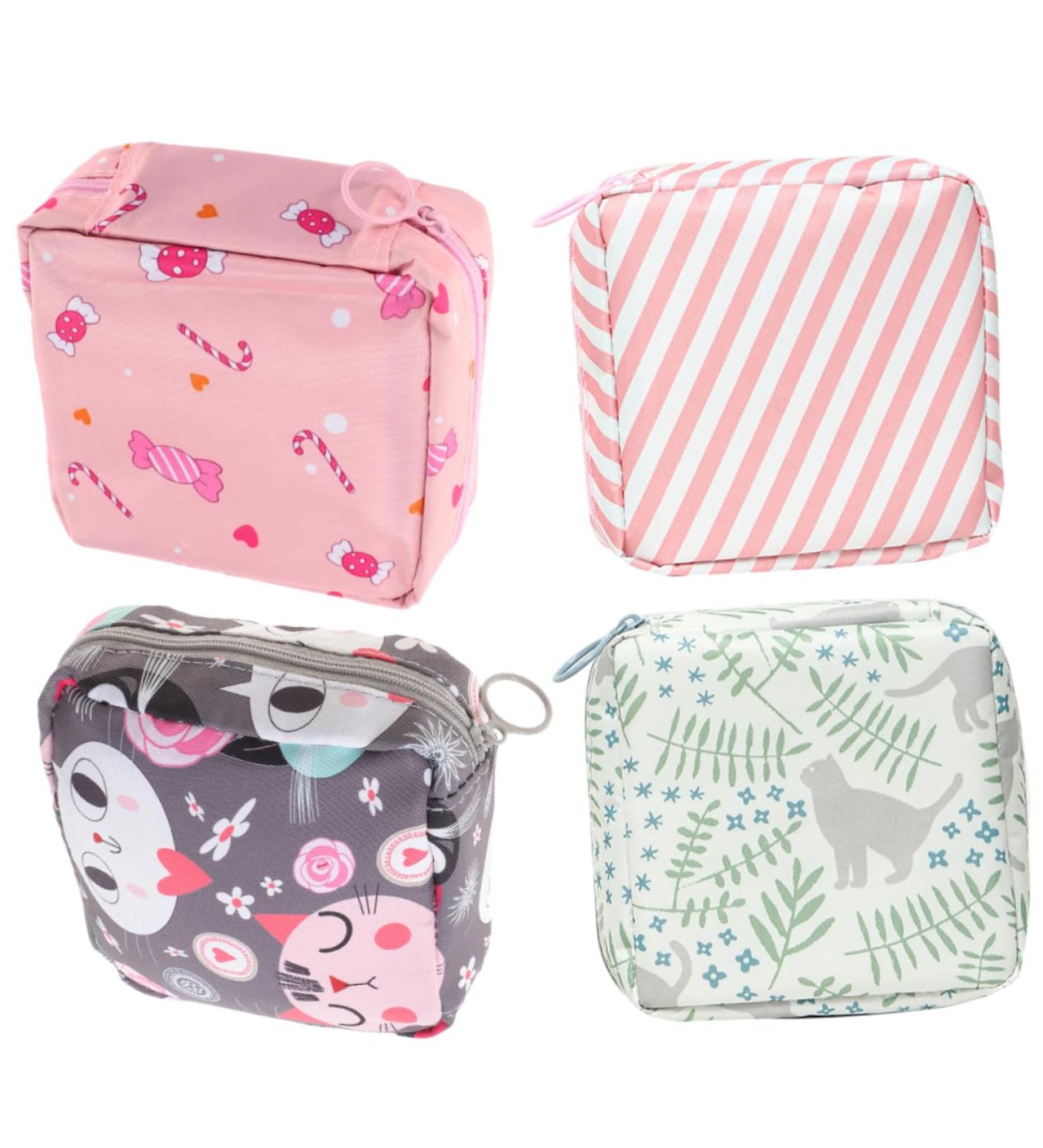 PLAFOPE 4pcs Sanitary Napkin Storage Bag - Travel Makeup Pouch Set for Women - Buy Online on SooperMarket.com