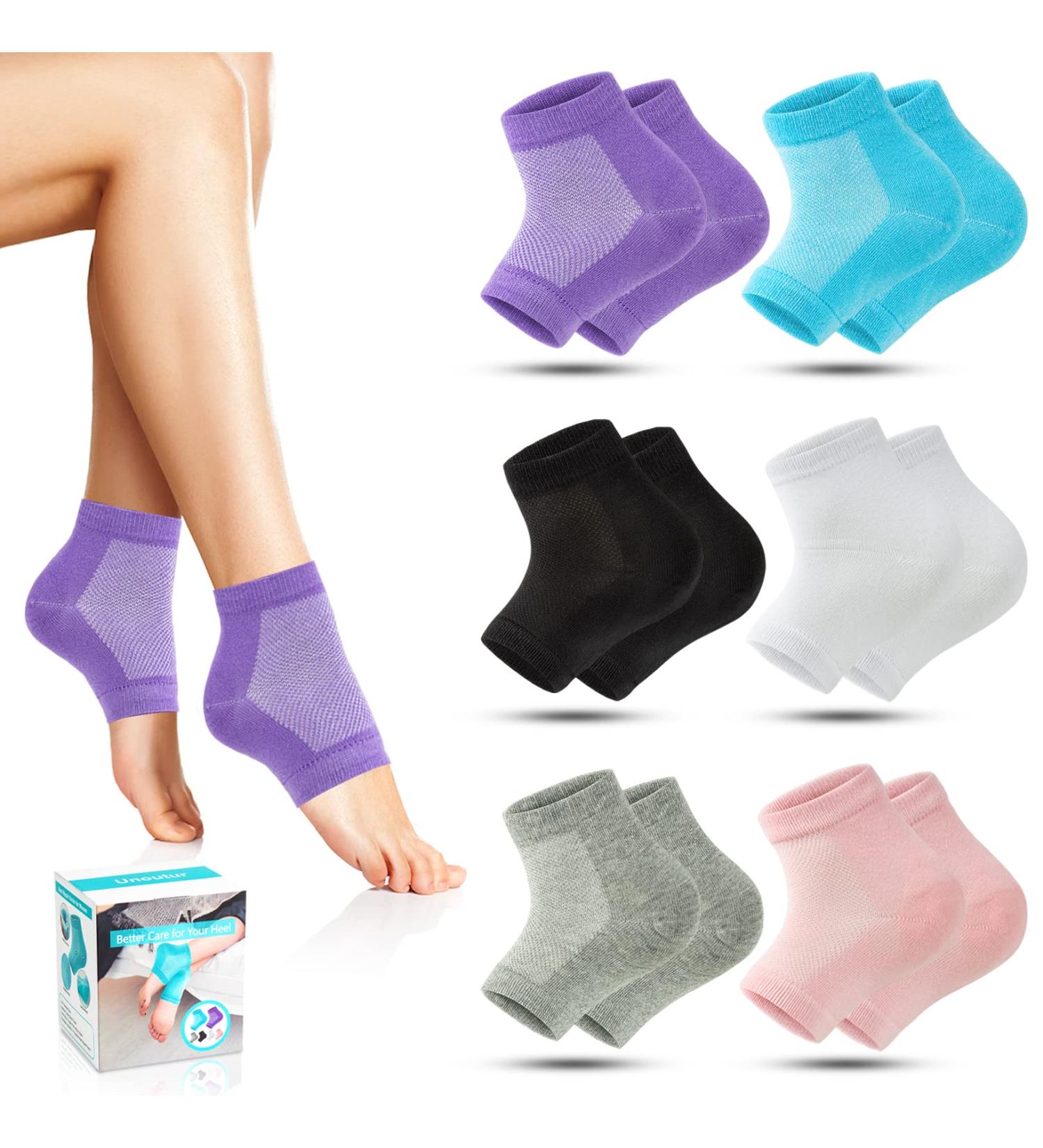 Moisturizing Toeless Silicone Socks for Women - 6pcs | Dry Cracked Heel Treatment - Buy Online on SooperMarket.com