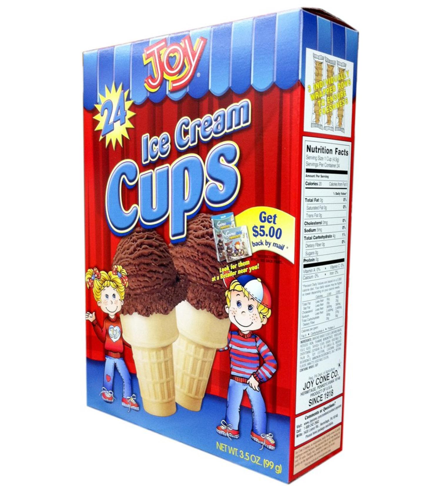 Joy Cone 24-Count ICE CREAM CUPS 3.5oz (2 Pack)