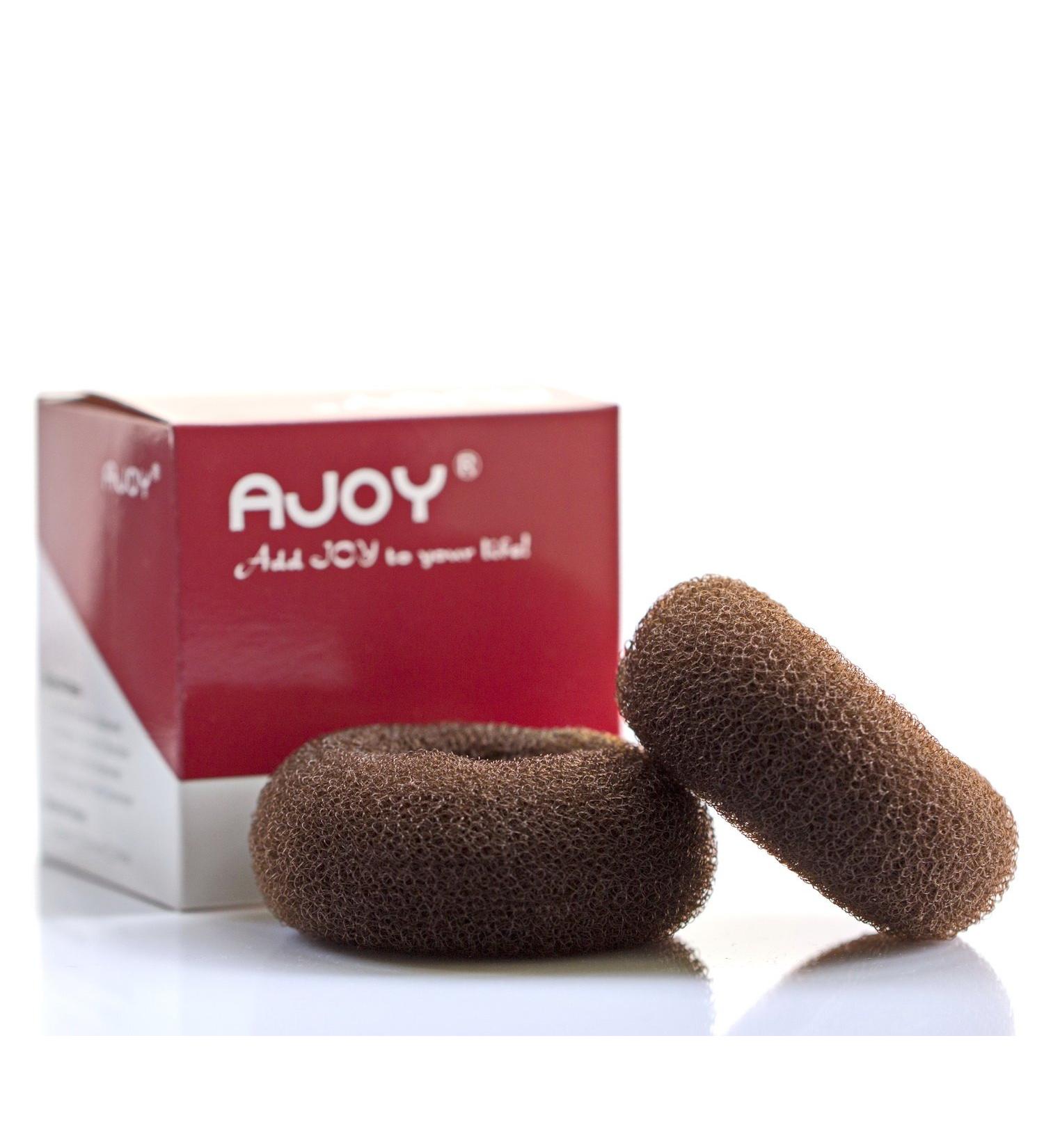 AJOY 2 Pcs Large Bun Maker Donut Sock Bun Form for Long Hair 3.3-3.6 Inch Brown - Ideal for Ballet, Girls, Women, Dance - Buy Online on SooperMarket.com