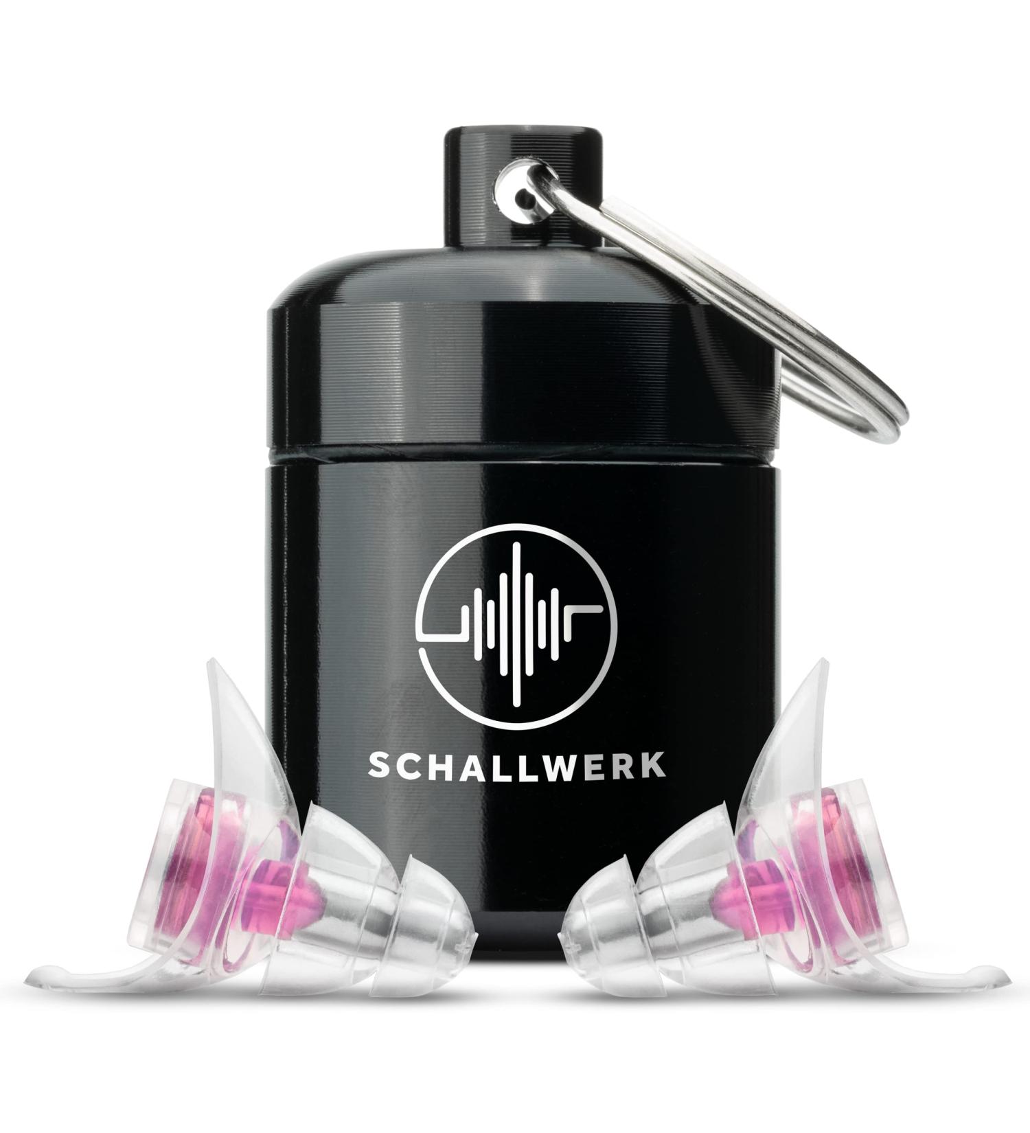 Buy Schallwerk Women+ Noise-Dampening Earplugs - Transparent Earplugs for Music Festivals Work & Learning - Compact Aluminum Case - Pink Filter - Buy Online on SooperMarket.com