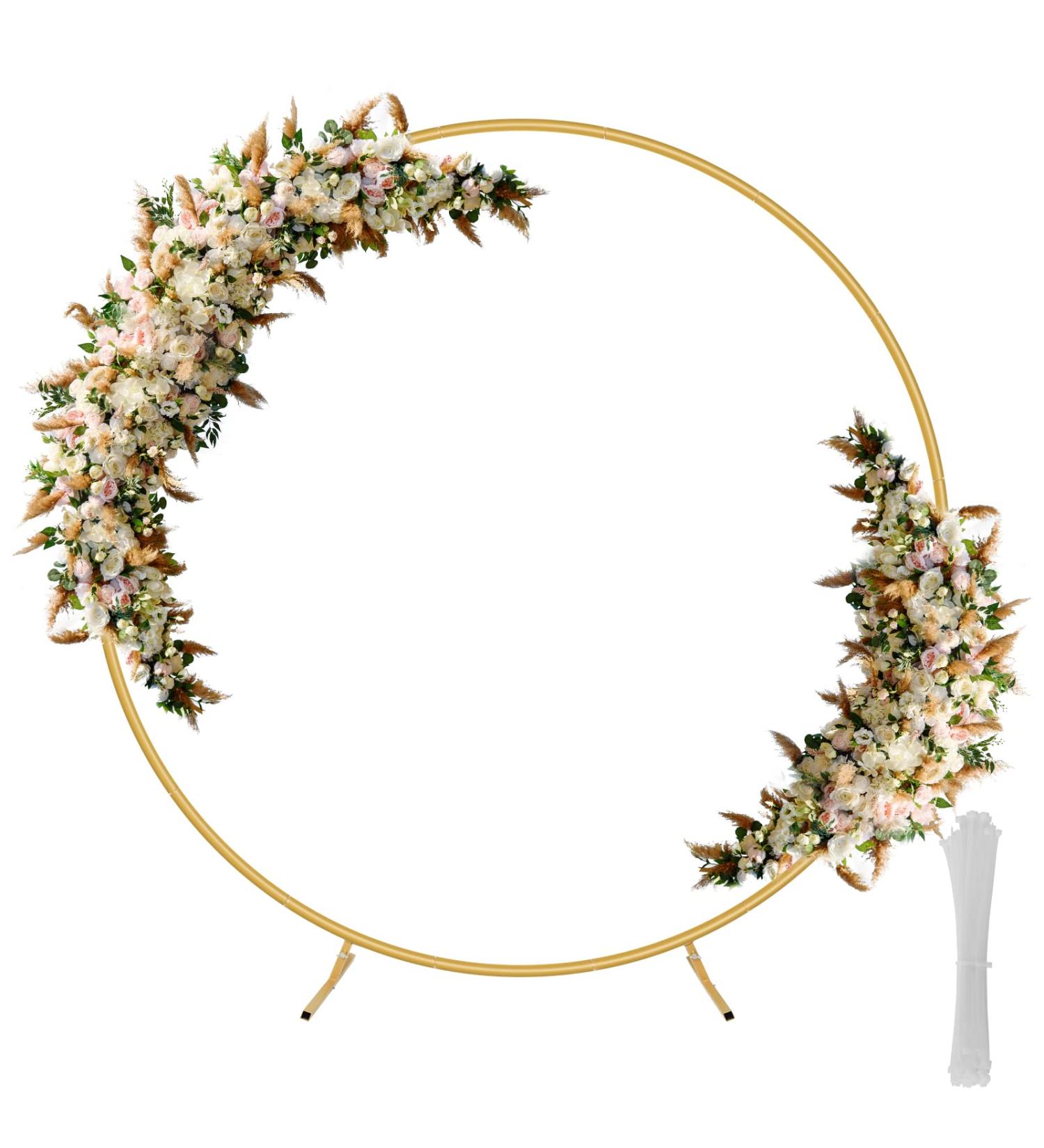 Fogein 6.6ft Round Backdrop Stand - Metal Circle Arch Stand for Wedding & Party Decor (Gold) - Buy Online on SooperMarket.com