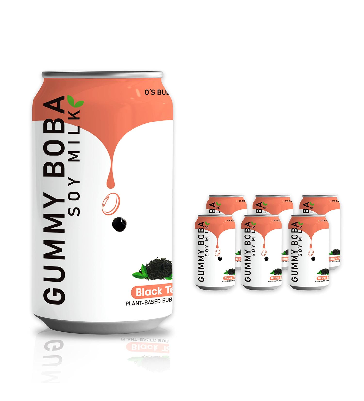 O's Bubble Gummy Boba Soy Milk 10.7 Fl Oz (Pack of 6) - Plant Based, Non-GMO, Shelf Stable, Vegan, Gluten-Free Black Tea - Buy Online on SooperMarket.com
