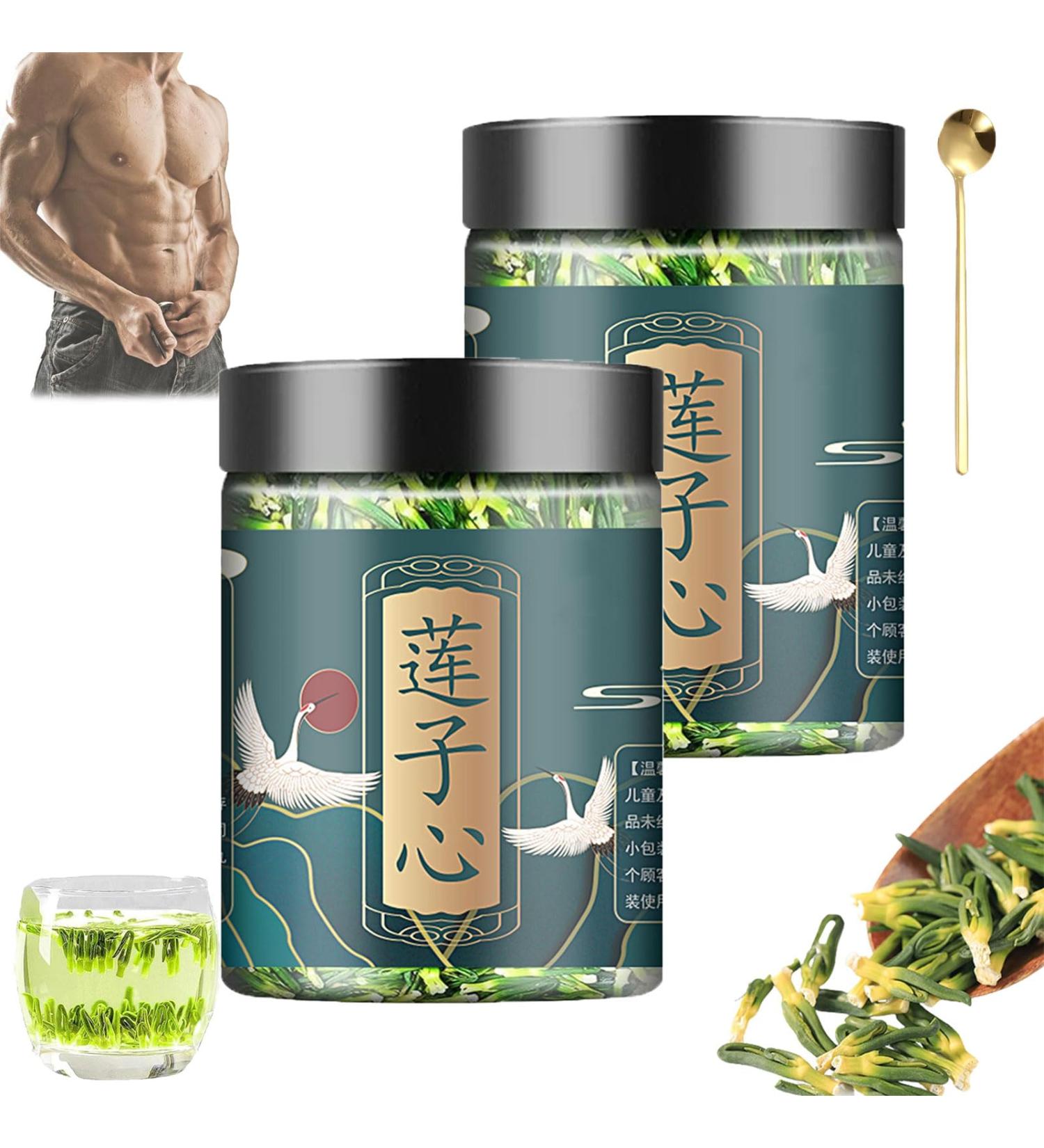 Lotus Seed Core Tea for Men Natural Lotus Seed Heart Tea Lian Zi Xin Tea Dried Lotus Plumule Lotus Embryo Tea Men's Essentials Pure Chinese Herbal Tea (2Pcs) - Buy Online on SooperMarket.com