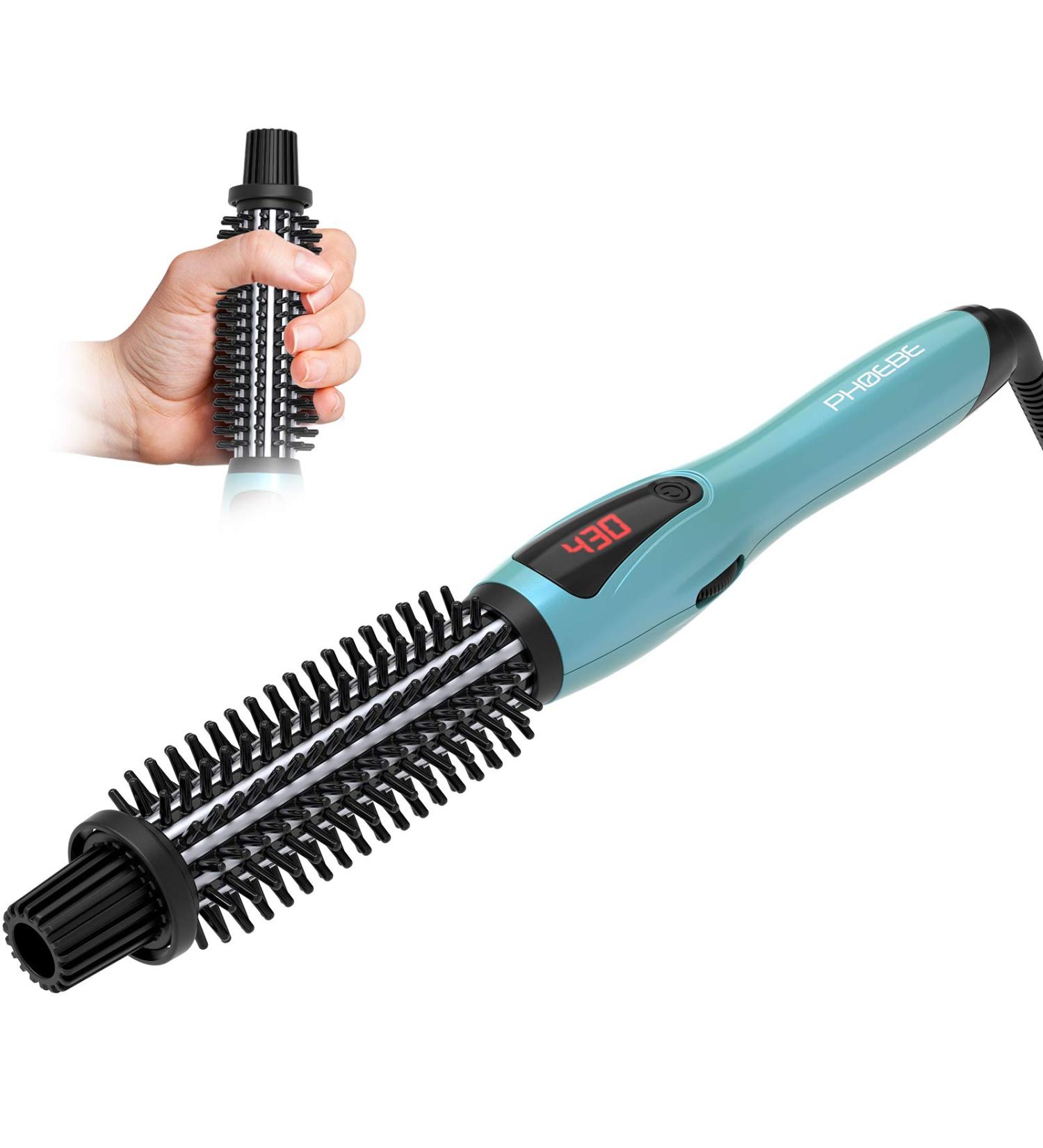 PHOEBE Curling Iron Brush - Anti-Scald Instant Heat Dual Voltage Ceramic Tourmaline Ionic Wand for All Hair Types (1 Inch) - Shop Internationally - Buy Online on SooperMarket.com
