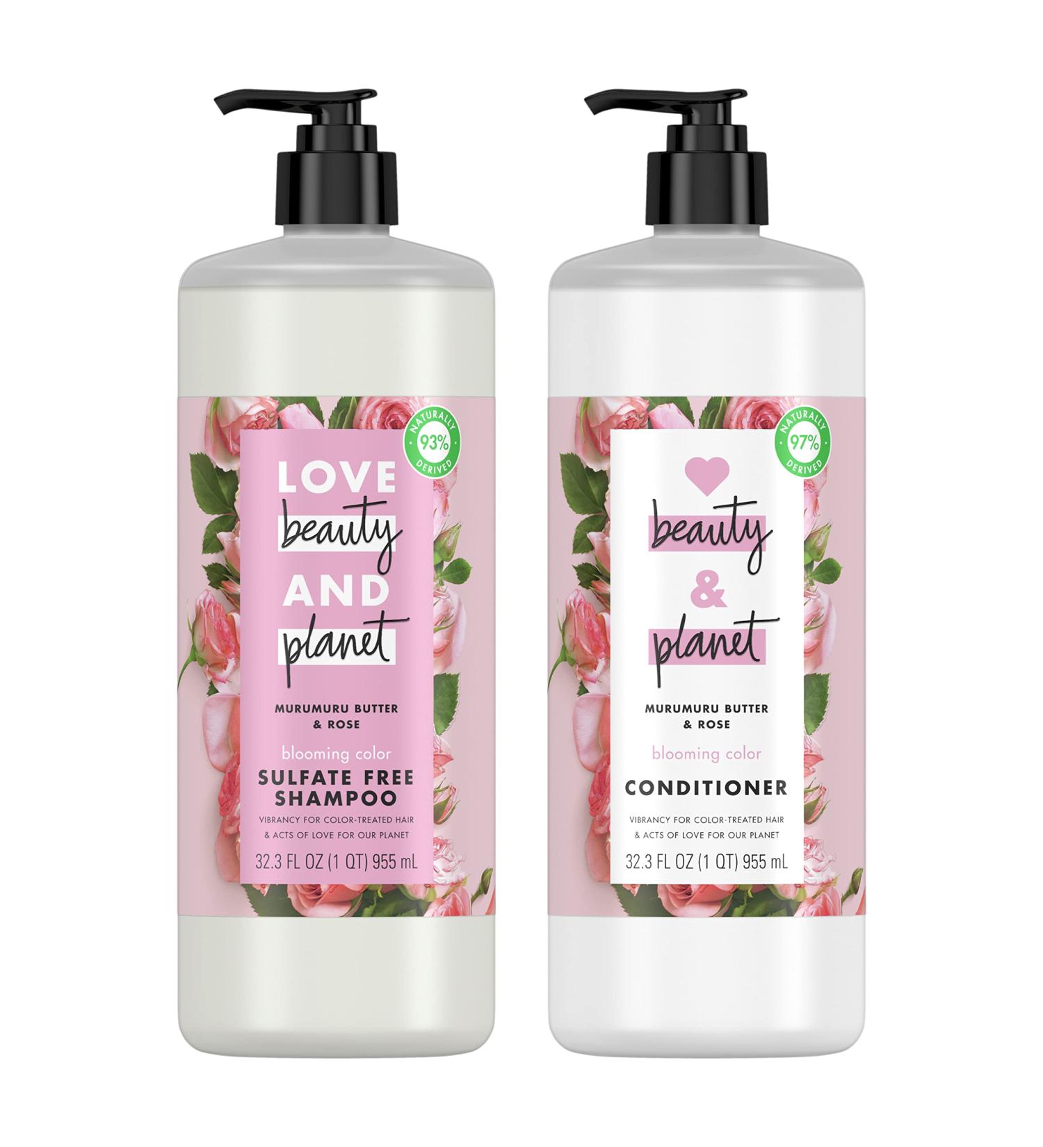 Love Beauty and Planet Blooming Color Shampoo & Conditioner Set for Color-Treated Hair â€“ Vegan, Sulfate-Free, 32.3 oz â€“ Murumuru Butter & Rose - Buy Online on SooperMarket.com