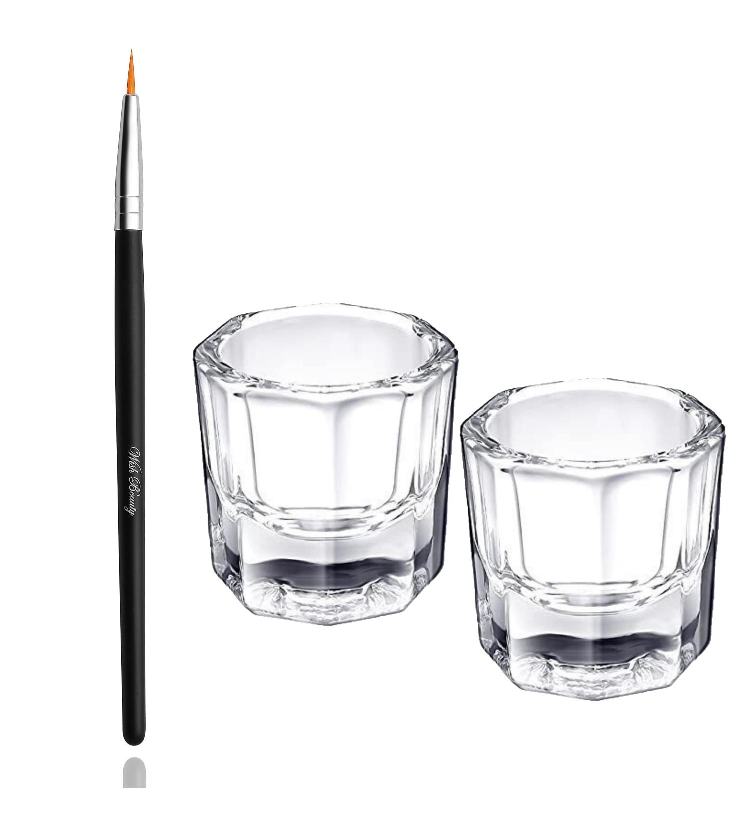 Glamified Dappen Dish Bowl Set + Eyebrow Tint Brush | Acrylic Nail Art Equipment - Buy Online on SooperMarket.com
