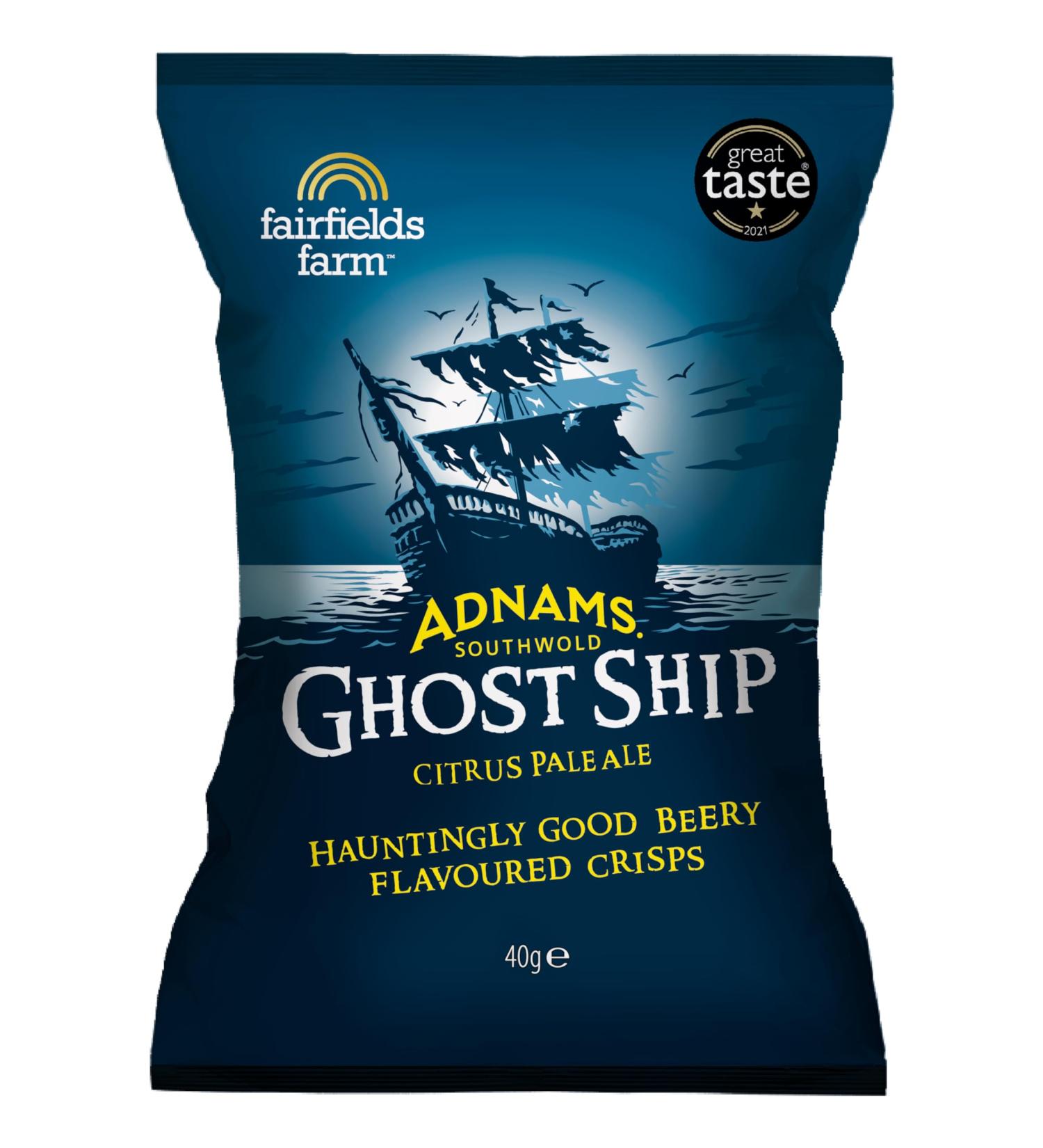 Fairfields Farm Crisps - Adnams Ghost Ship 40g | Pack of 10
