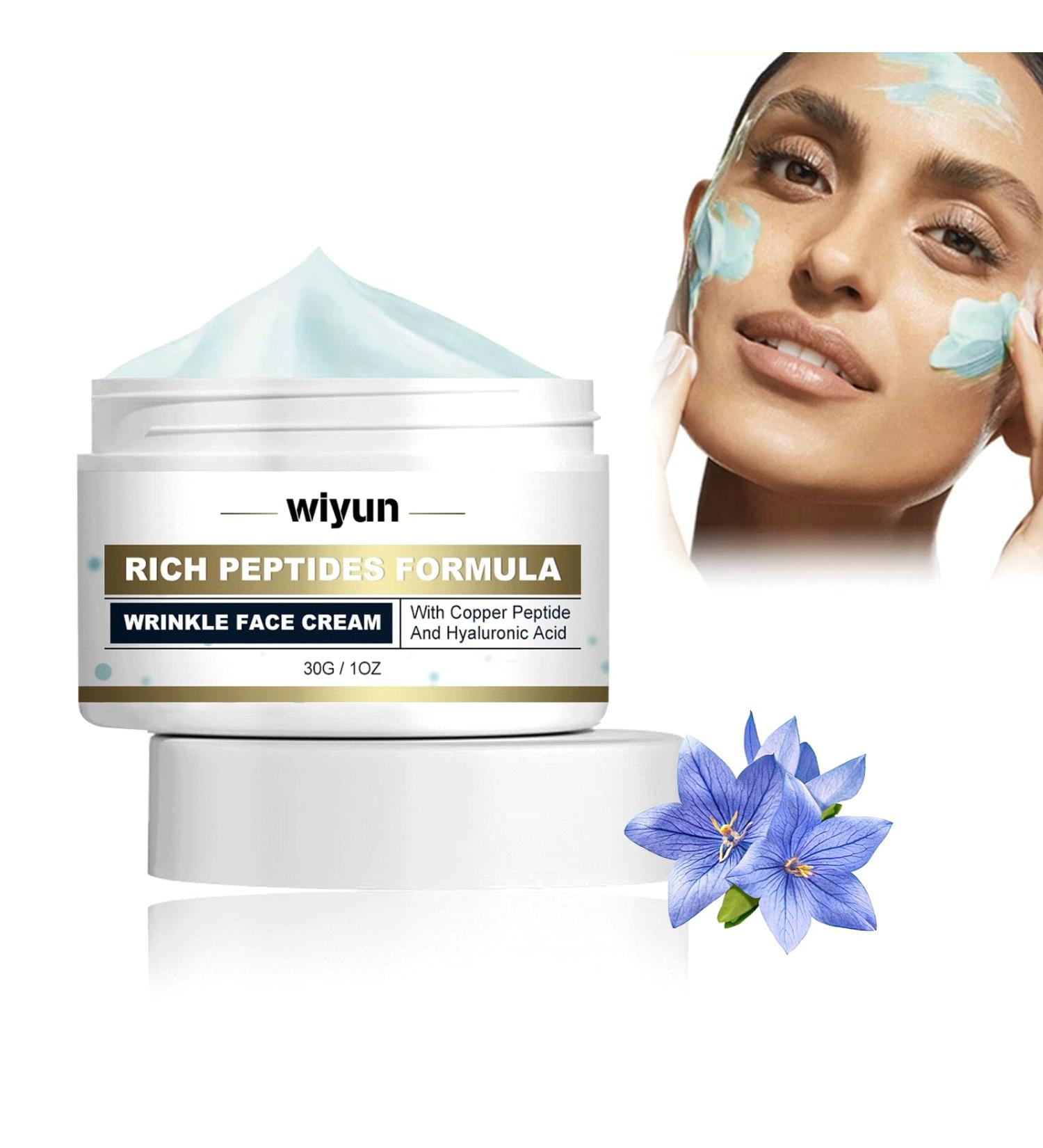 Trendyfave Peptide Moisturiser Anti Wrinkle Face Cream Nourishing Collagen Face Cream with Copper Peptide & Hyaluronic Acid Reduce Fine Line Moisturiser for Oily Skin Firming Beauty - Buy Online on SooperMarket.com