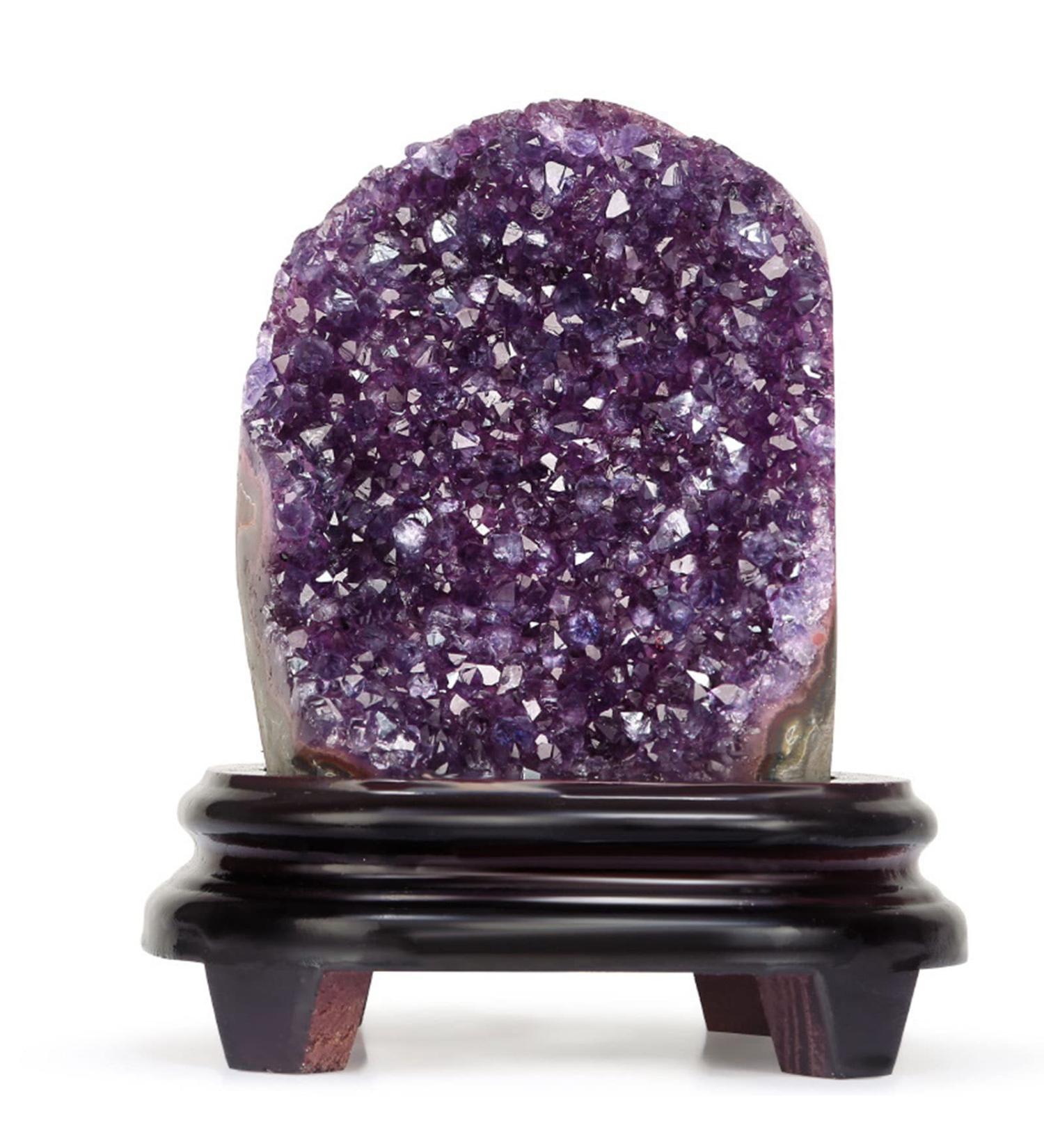 Natural Amethyst Crystal Clusters Stone from Uruguay Raw Geode Powerful deep Purple Crystals Geode with Polished Edges 2.2lbs Gift (Size : 2.2lbs) - Buy Online on SooperMarket.com