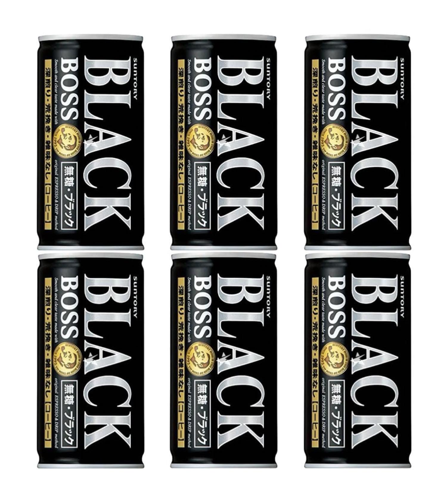 Suntory BOSS Japanese Black Coffee Dark Roasted Sugar Free Drinks 185g (Pack of 6) - Buy Online on SooperMarket.com