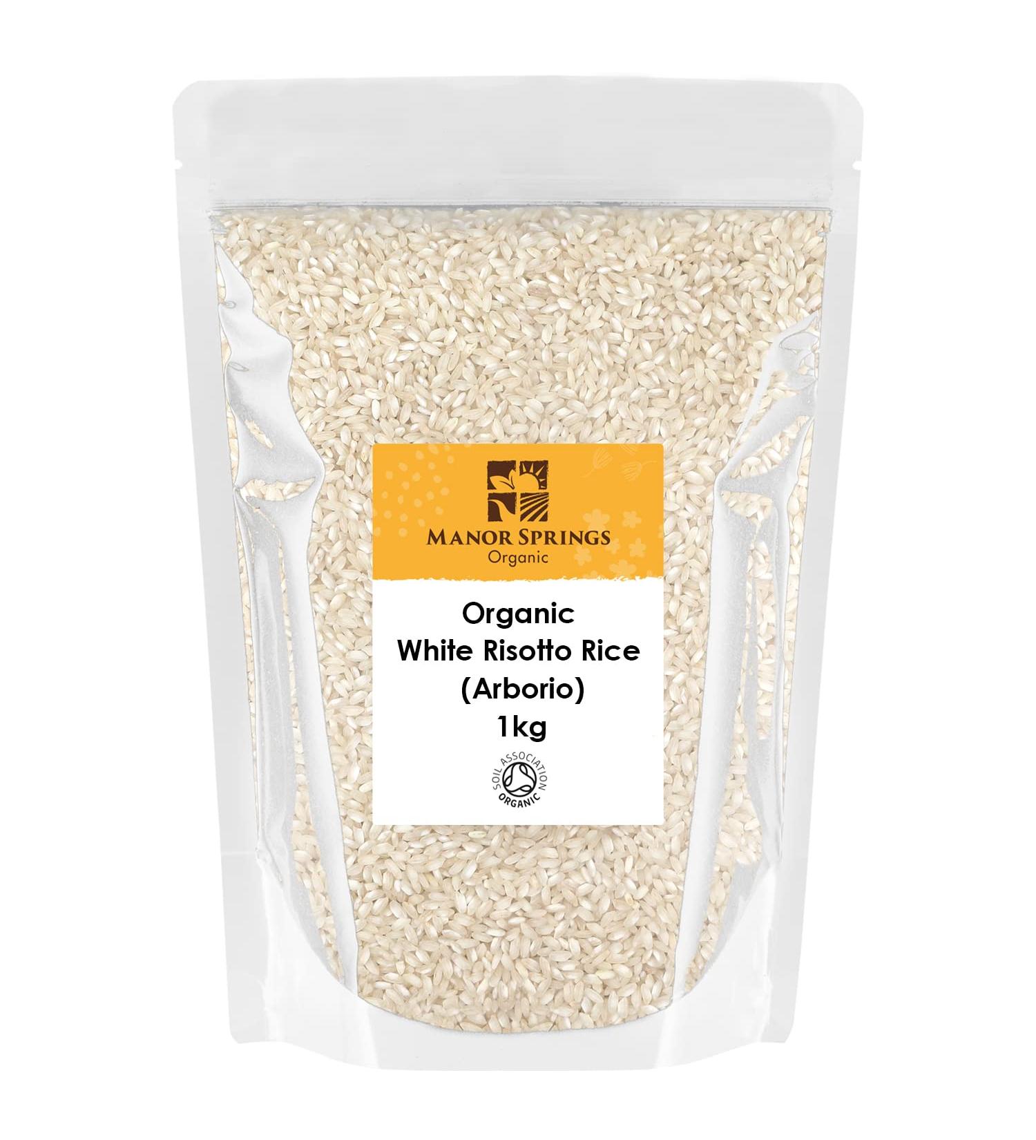 Manor Springs Organic White Risotto Rice (Arborio) 1kg - Premium Quality & Organic - Buy Online on SooperMarket.com