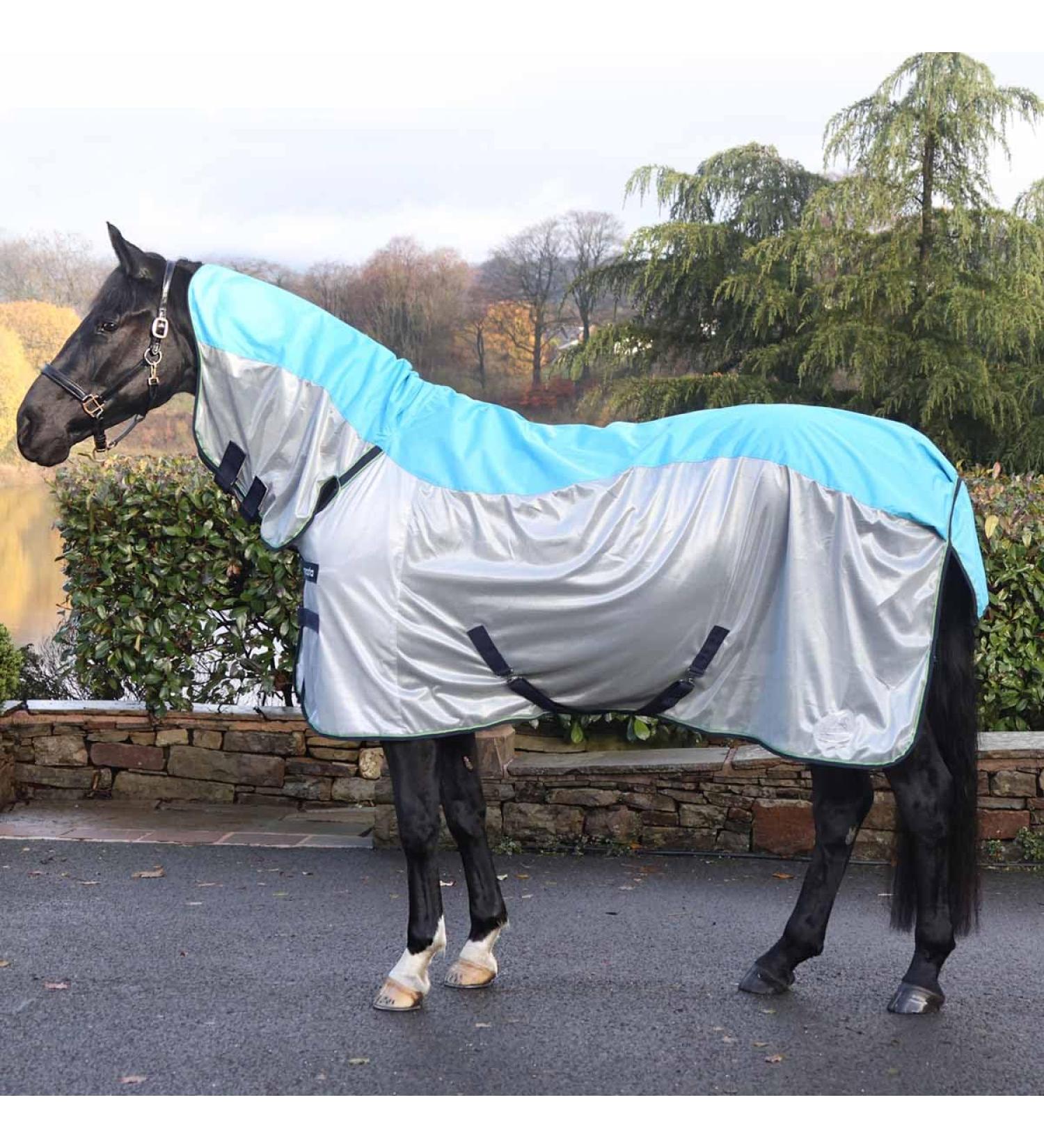 Ventomasta Horse Rug - Waterproof Upper Section Cooling Fly Mesh Lower Integrated Comfort Neck Cover Rub-Free Lining & Secure Tail Flap 4FT6 Blue - Buy Online on SooperMarket.com
