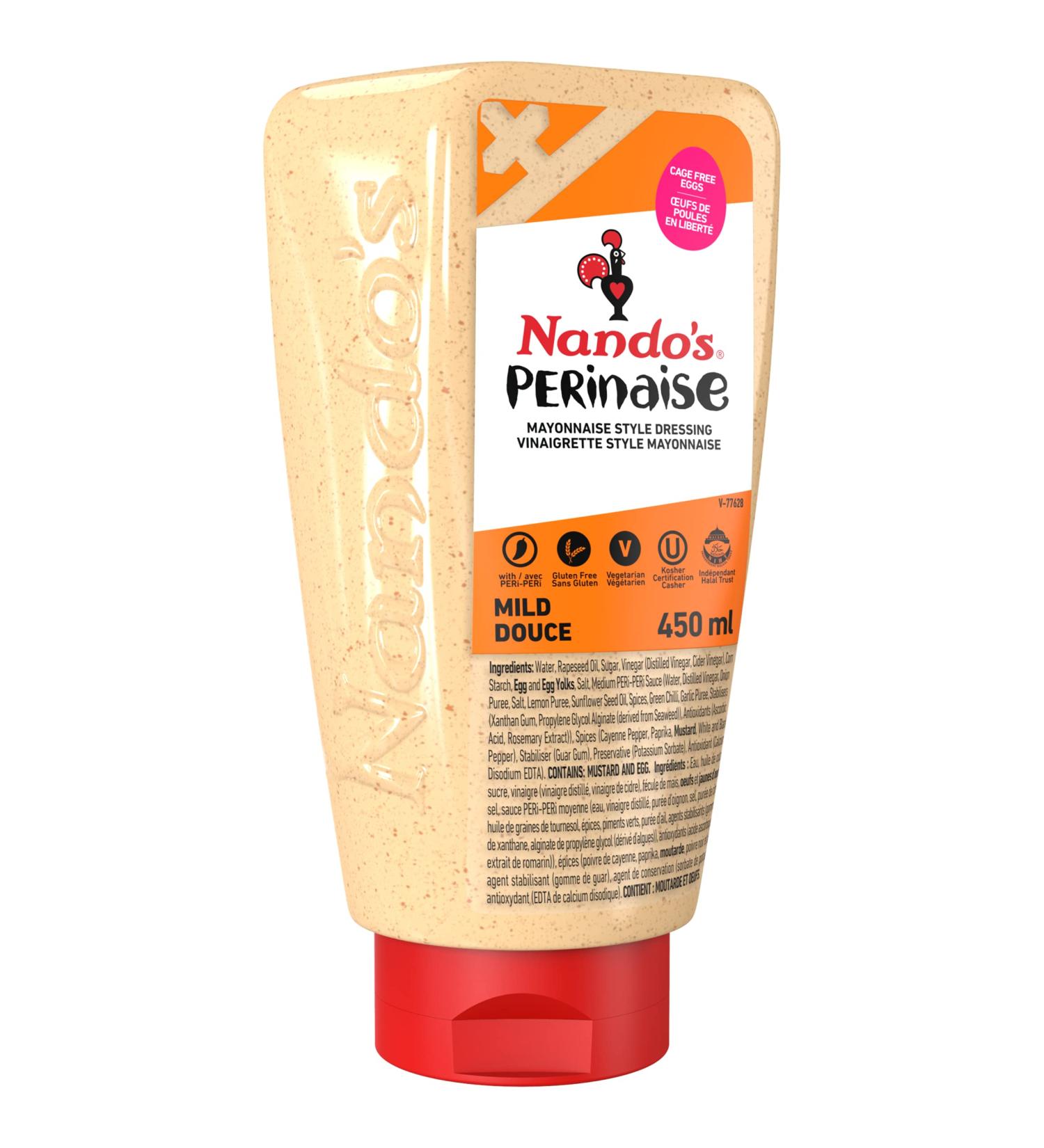 Nando's Original PERinaise Mild Flavoured Mayo Perfect for Spreads Dressings & Dips Gluten Free Mayonnaise Vegetarian Keto Friendly 450ml - Buy Online on SooperMarket.com