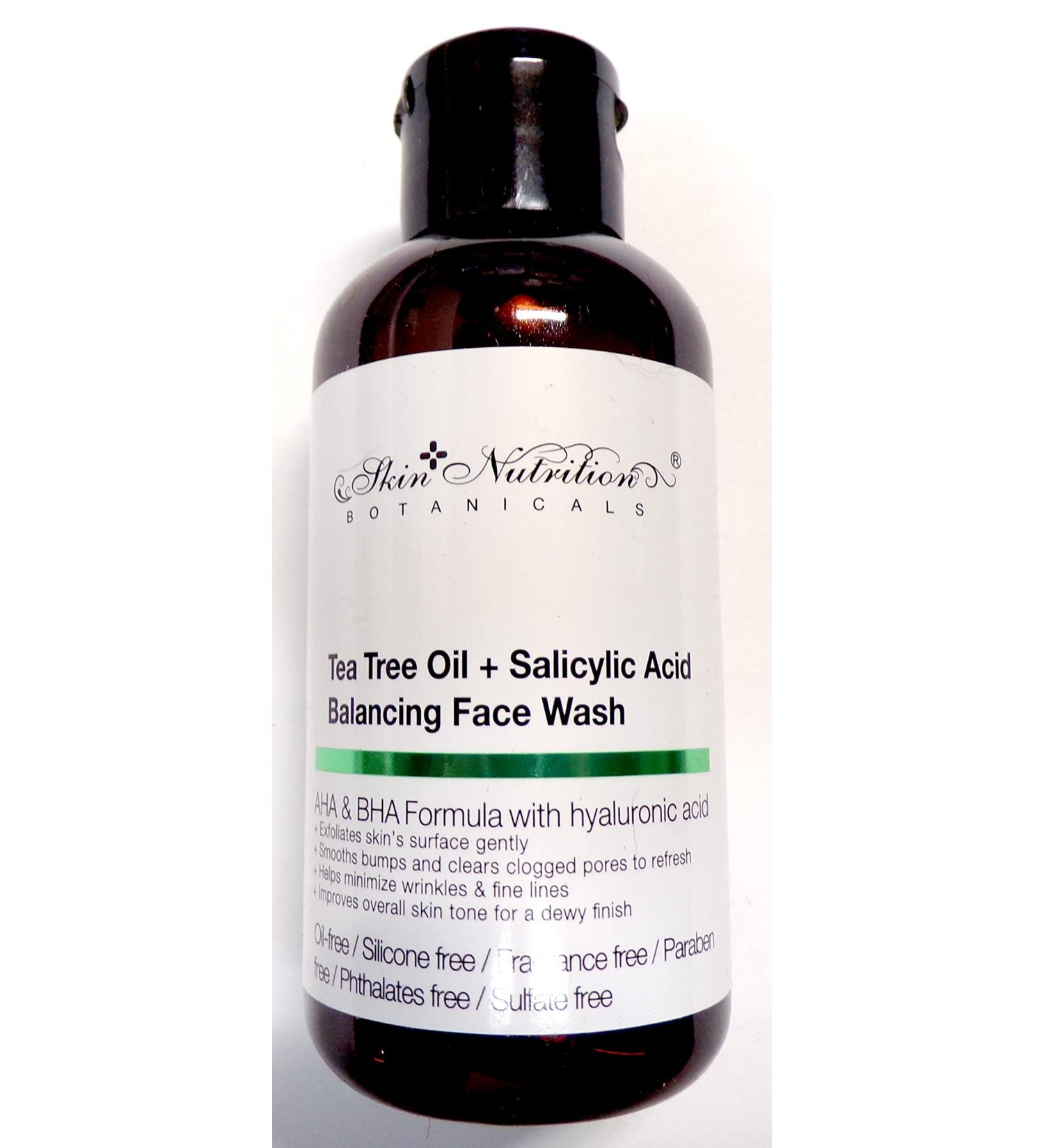 Skin Nutrition Botanical s - Tea Tree Oil + Salicylic Acid Balancing Face Wash 4oz (118ml)  4 Ounce (Pack of 1)