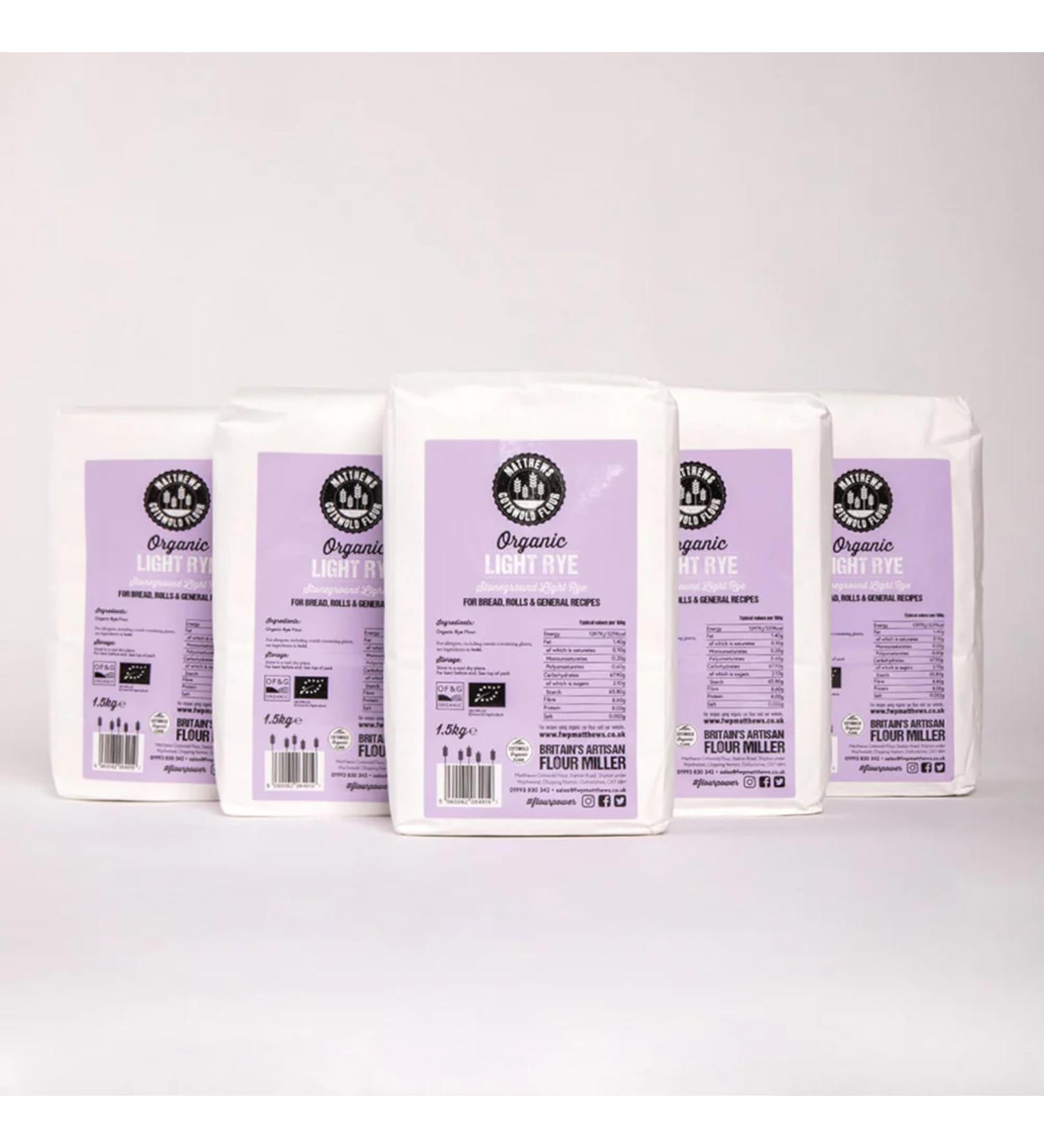 Matthews Cotswold | Organic Stoneground Light Rye | 5x1.5kg - Buy Online on SooperMarket.com