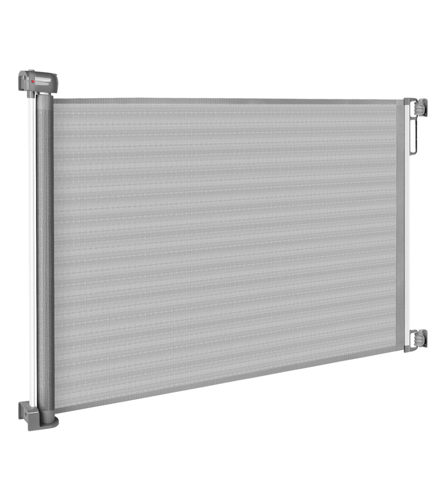HEELALBABY Retractable Baby Gate - 35 Tall, Extends to 65 Wide, Grey Mesh Safety Dog Gate for Stairs & Doorways - Buy Online on SooperMarket.com