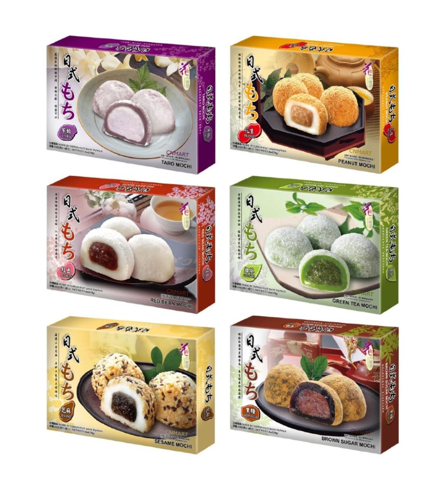 CNMART Assorted Japanese Style Mochi Gift Set 6 Flavours 210g (Pack of 6) - Traditional Soft Rice Cake - Buy Online on SooperMarket.com