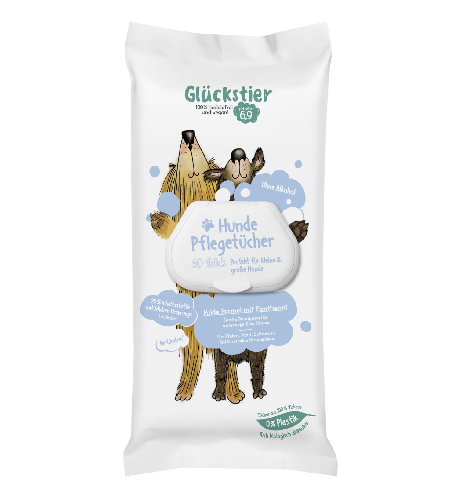 Gl ckstier Dog Care Wipes - Perfect Coat Care on the Go (60 pcs) | Wet Dog Wipes for Easy Cleaning - Buy Online on SooperMarket.com