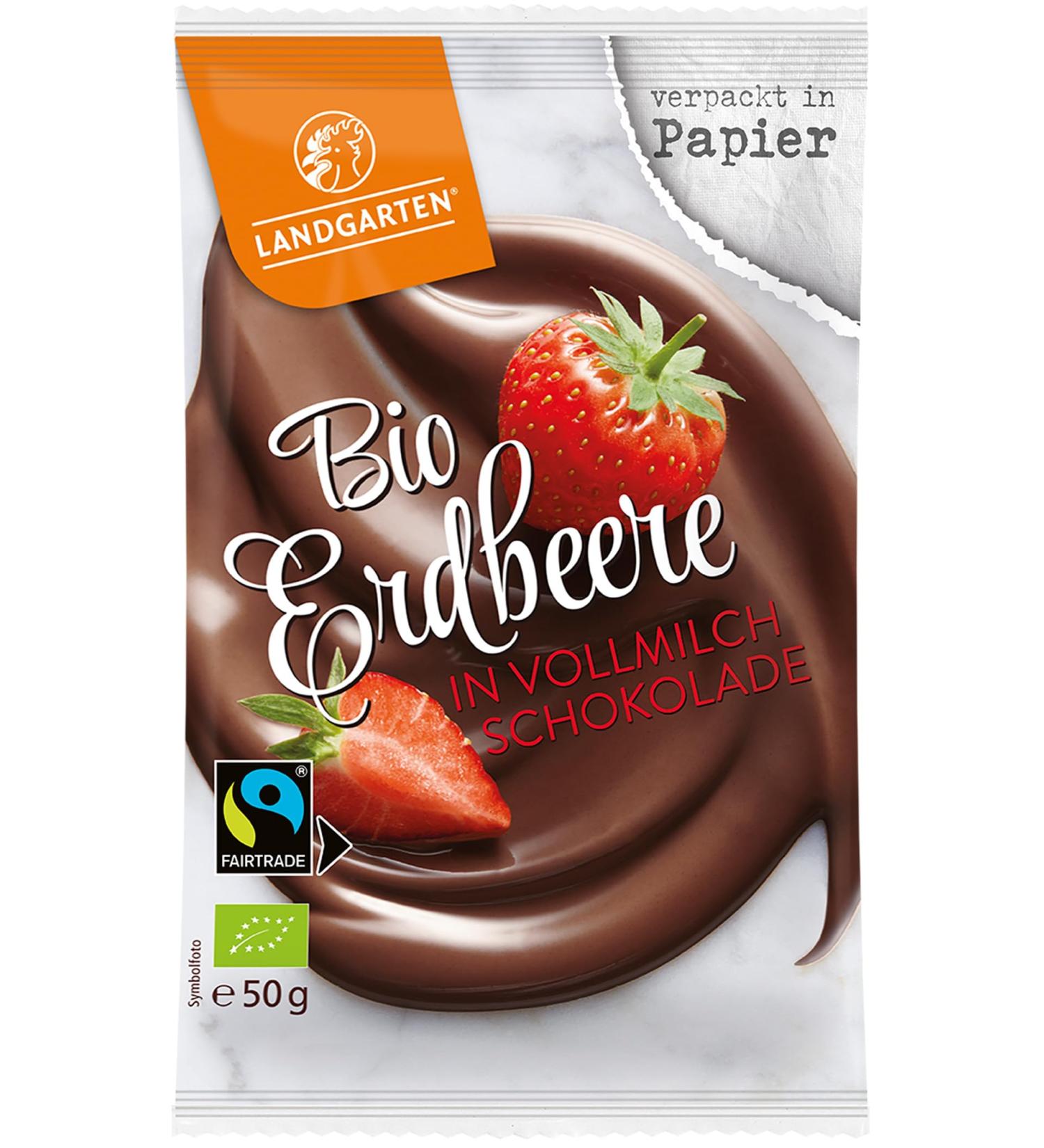 Buy Landgarten Organic Strawberry in Milk Chocolate - 50g Pack | Delicious Snack for Chocolate Lovers - Buy Online on SooperMarket.com