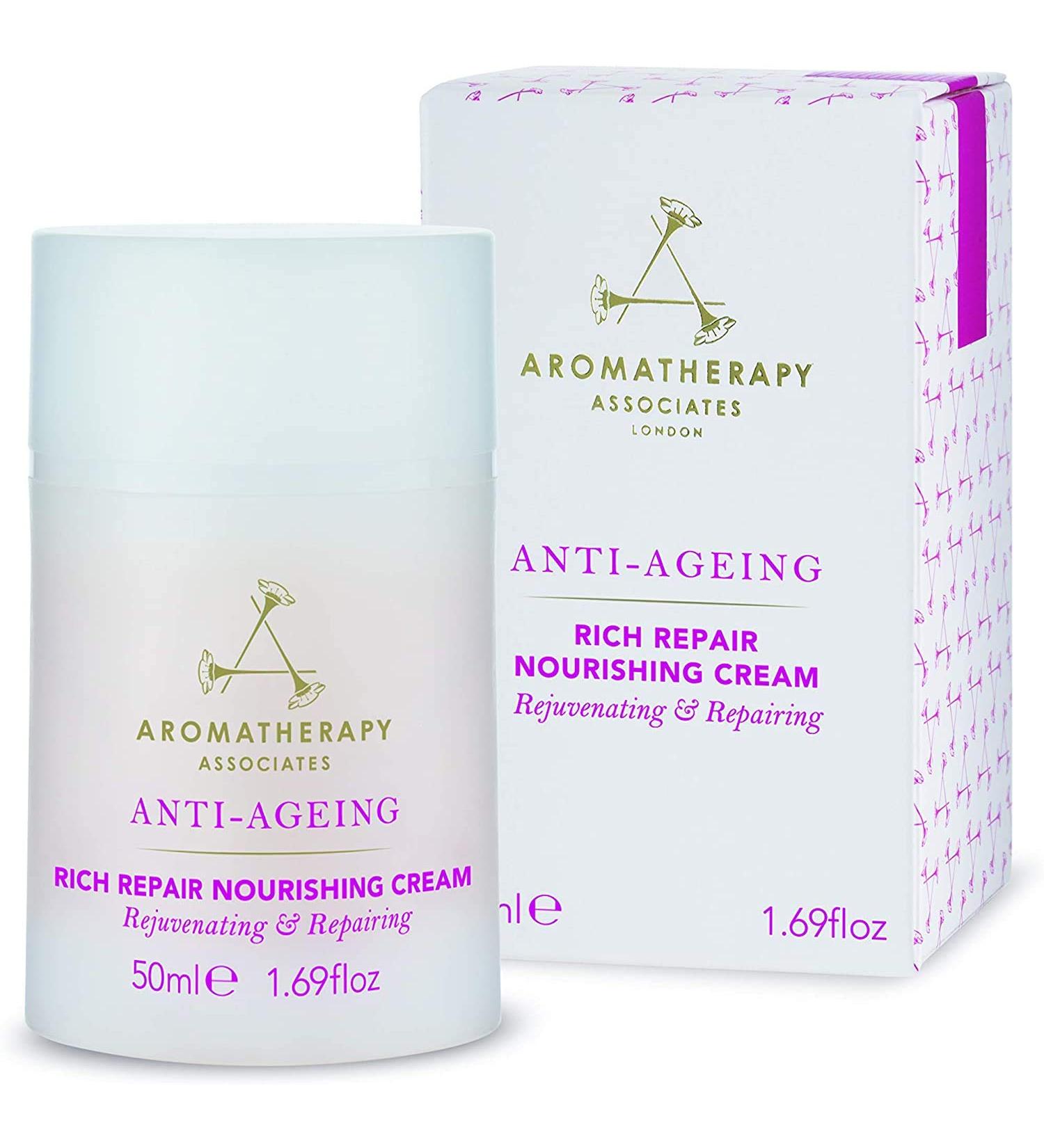 Aromatherapy Associates Anti-Ageing Rich Repair Nourishing Cream - Face Mask with Inca Inchi Oil Cupua u Rose Patchouli & Frankincense 50 ml - Buy Online on SooperMarket.com