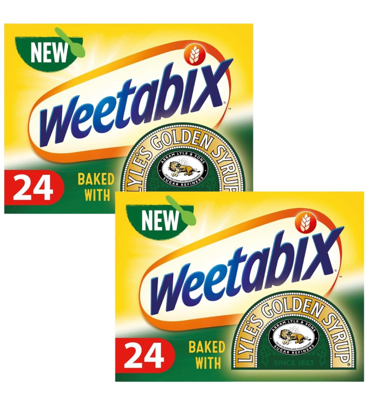 Breakfast Wheat Cereal Bundle With Weetabix Golden Syrup 24pk 520g (2 Pack)