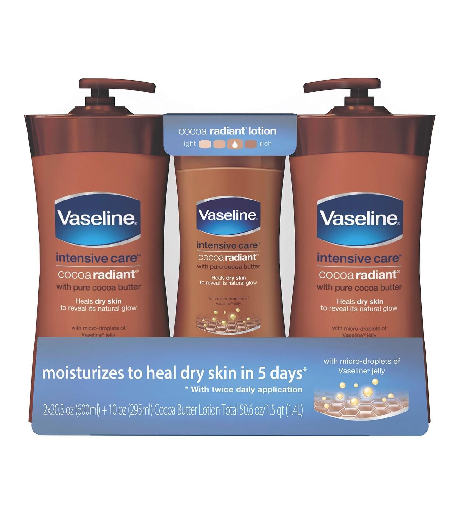 Vaseline Intensive Care Cocoa Butter Lotion  Cocoa Radiant (20.3 oz  2 pk. + 10 oz.)