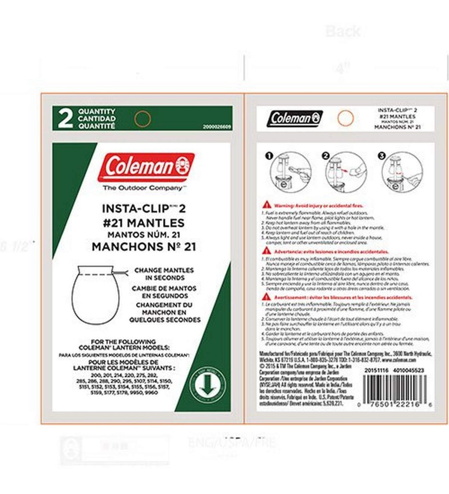 Coleman Mantle Sock Instaclip Tab (2 Pack)