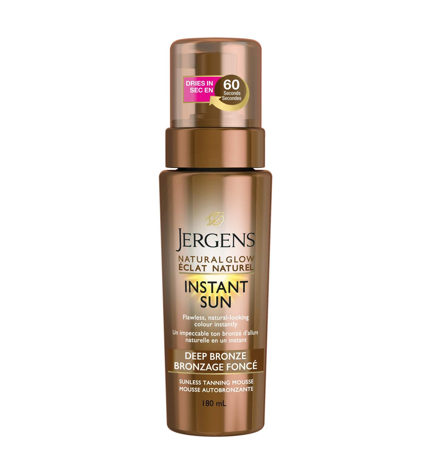 Jergens Natural Glow Instant Sun Sunless Tanning Mousse - Deep Bronze 180 mL Deep Bronze Mousse - Buy Online on SooperMarket.com