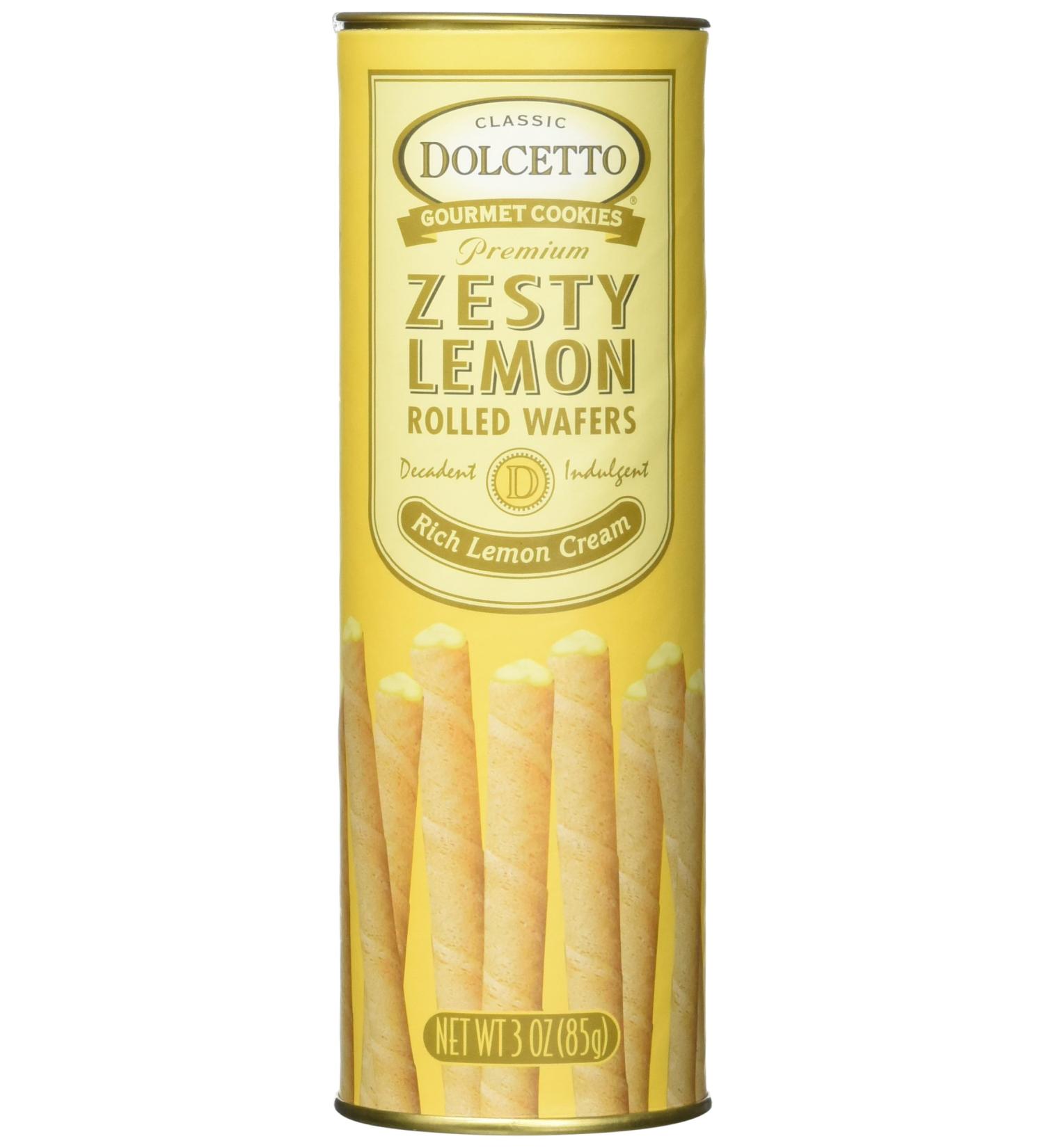 Dolcetto Zesty Lemon Rolled Wafers - Delicious Citrus Flavored Treat - Buy Online on SooperMarket.com