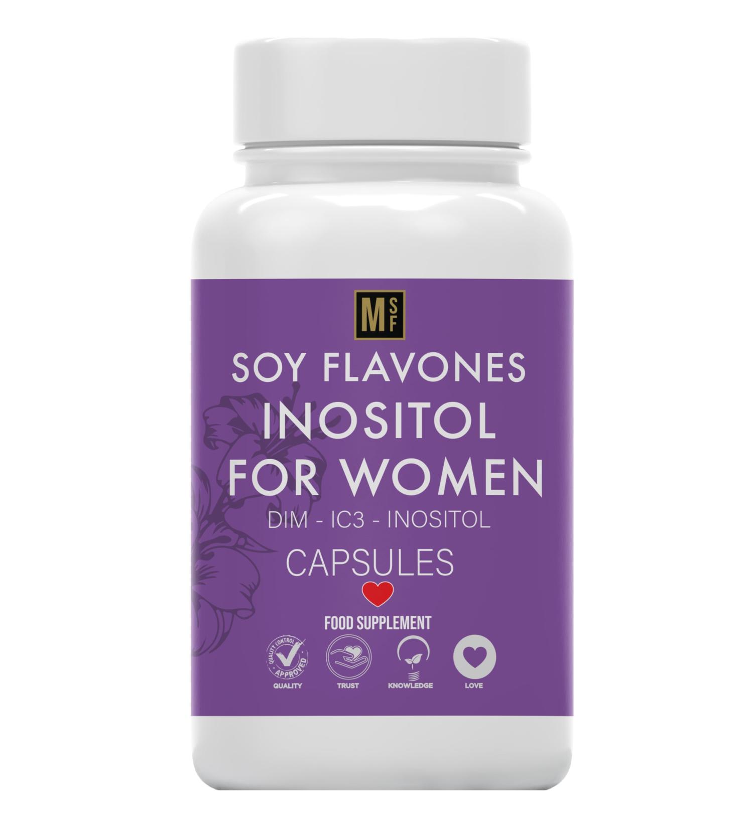Inositol Max 10,000mg with Soy Isoflavones, Diindolymethane DIM, and Evening Primrose Oil | High Strength Estrogen Supplement for Women | 60 Capsules - Buy Online on SooperMarket.com