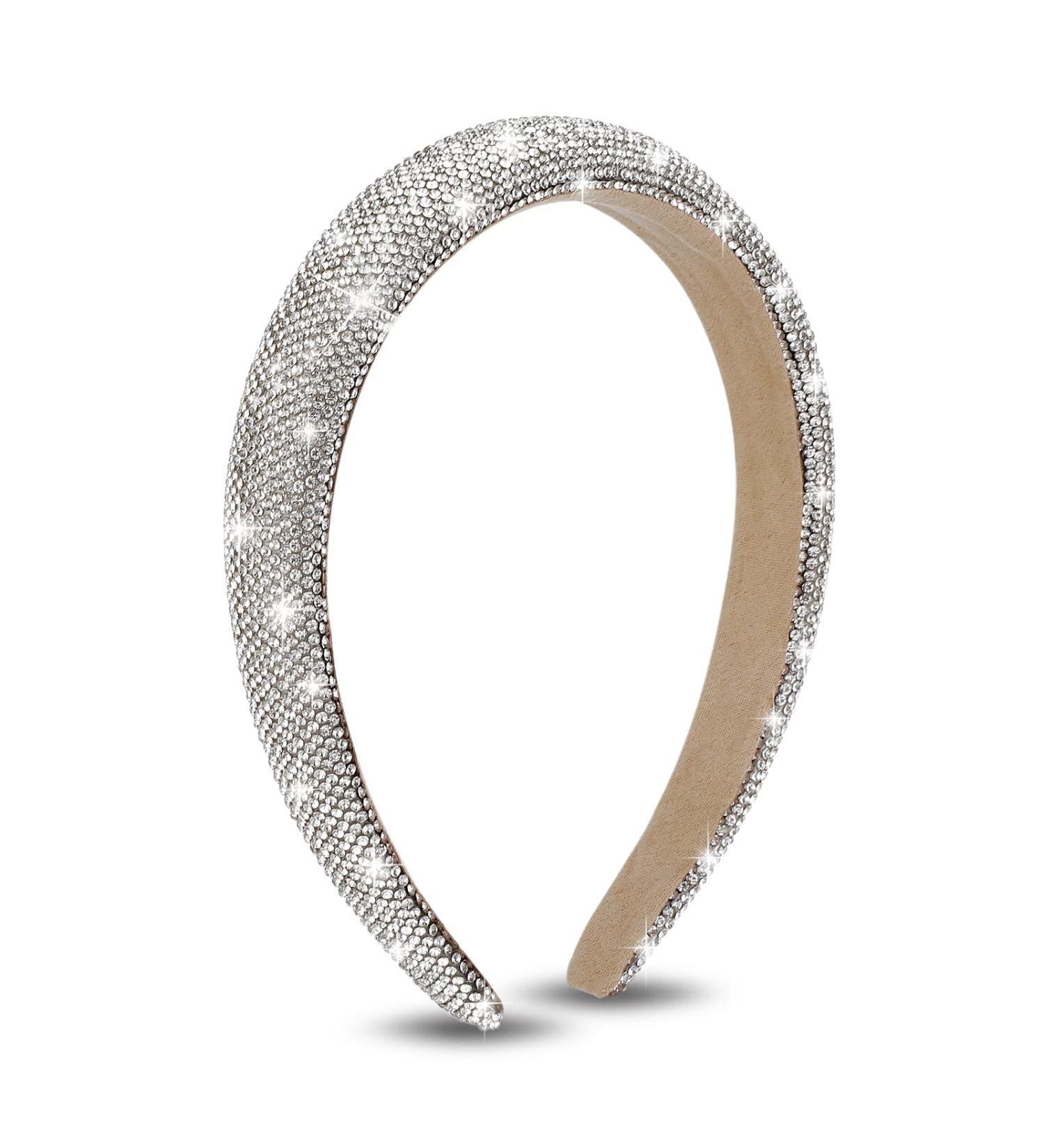 Sibba Rhinestone Headband - Sparkly Crystal Bling Hair Band for Women and Girls (Silver) - Buy Online on SooperMarket.com