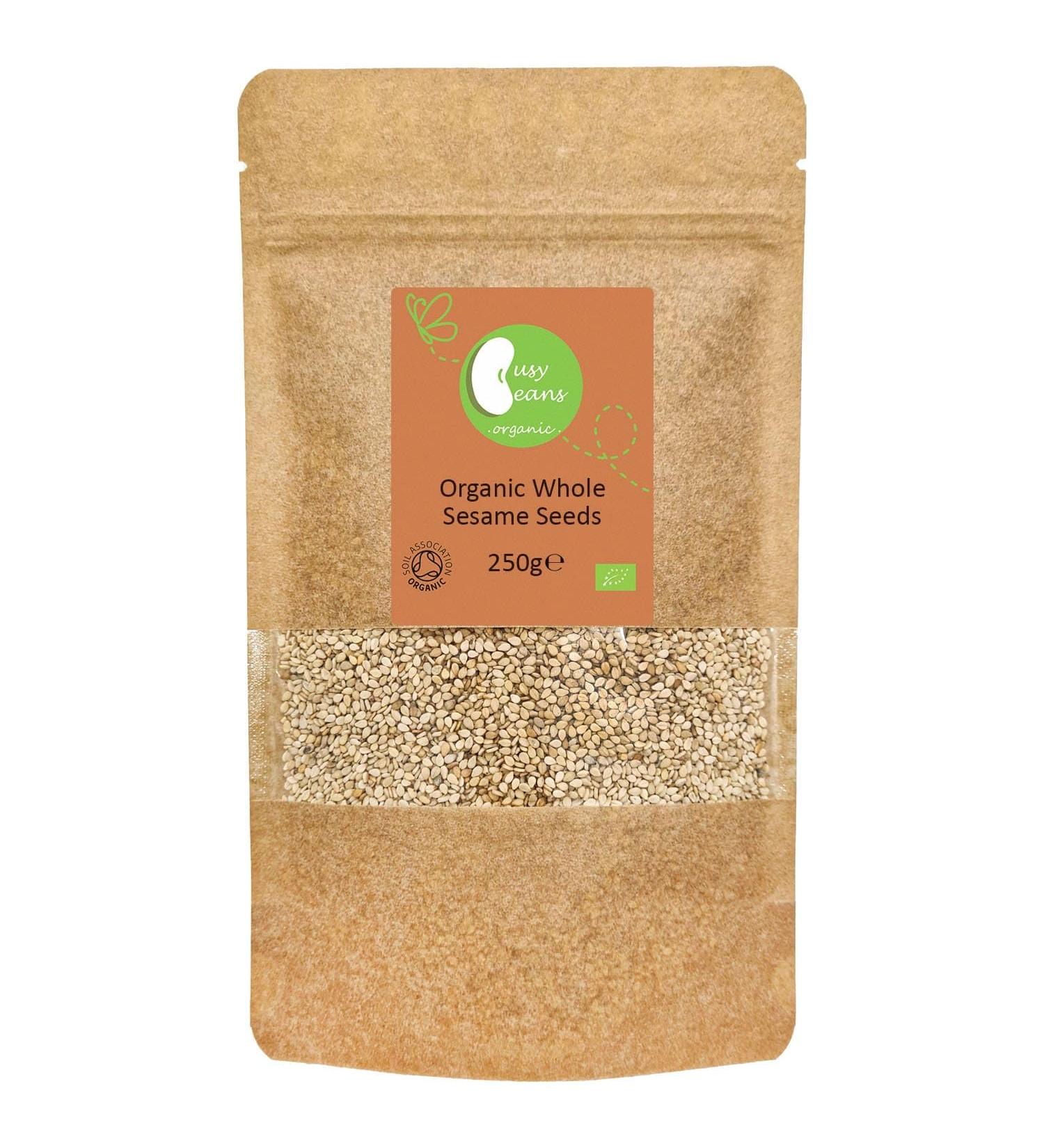 Organic Natural Sesame Seeds (Unhulled) - Certified Organic - by Busy Beans Organic (250g) - Buy Online on SooperMarket.com