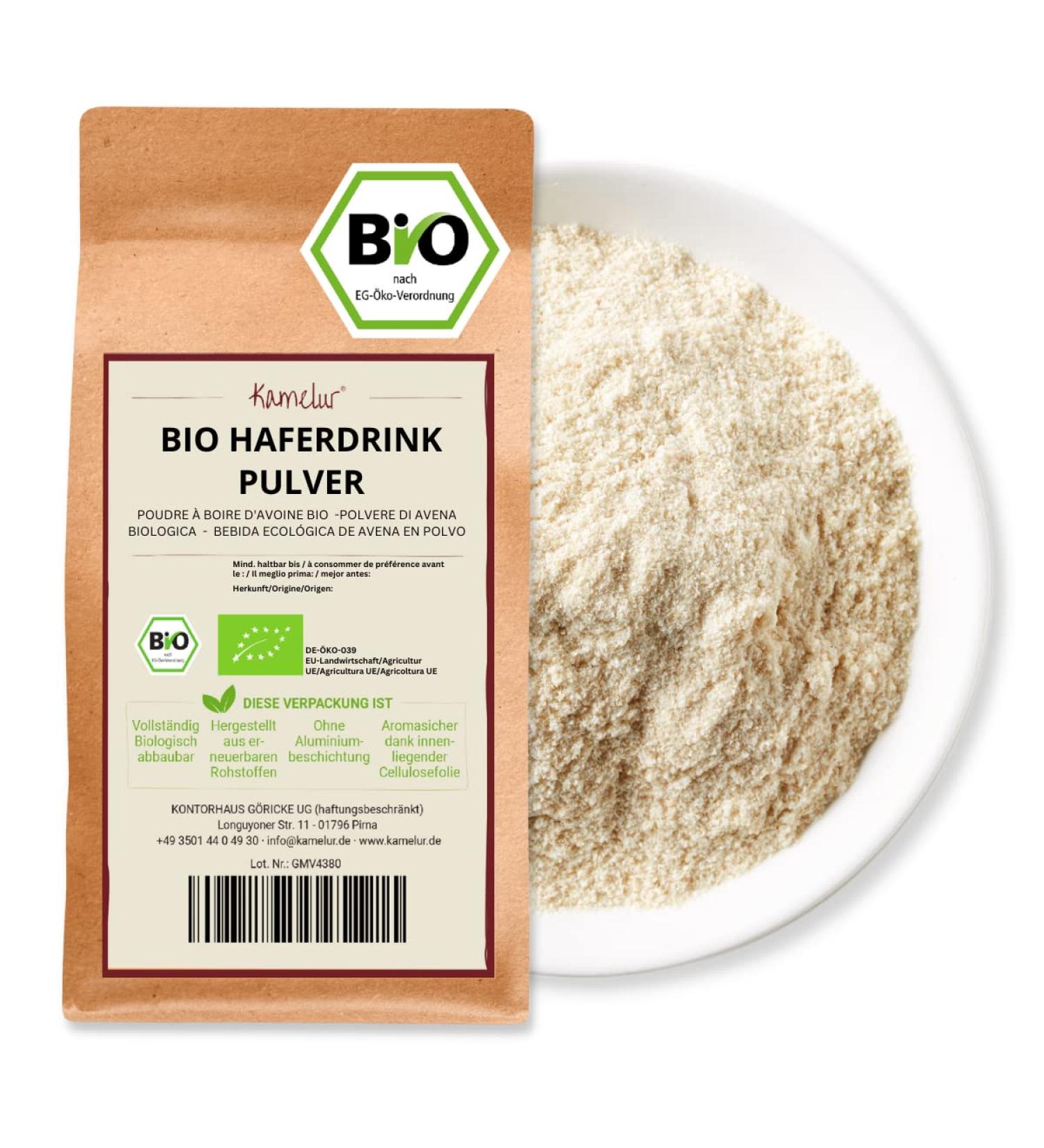 Kamelur Organic Oat Drink Powder 1kg | Instant Oats & Whole Grain Oat Flour | Healthy Vegan Protein - Buy Online on SooperMarket.com