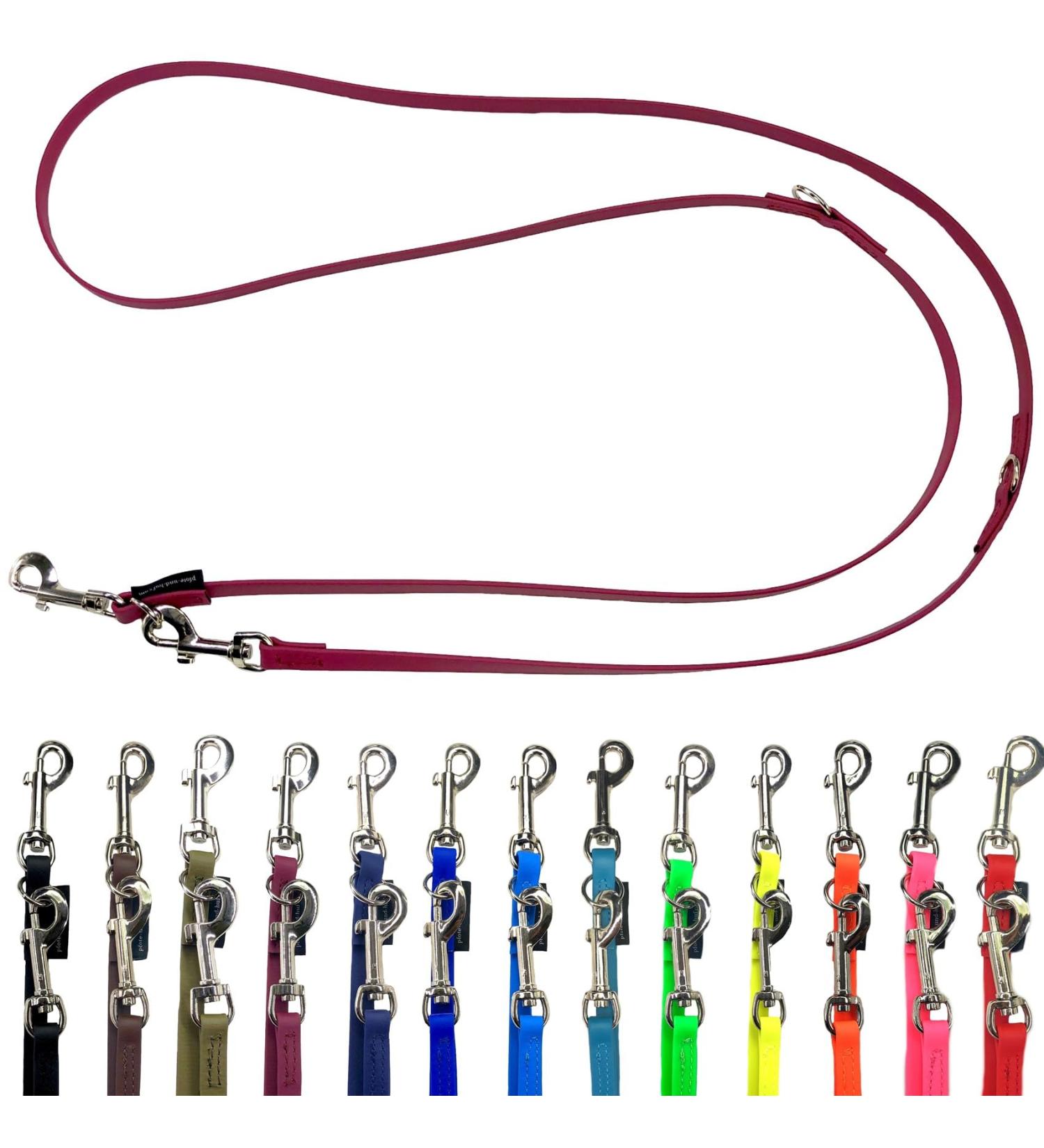 Biothane Dog Leash for Small & Large Dogs - Adjustable Lengths 2m to 5m 9mm & 16mm Widths Bordeaux Color Durable with Silver Hook - Buy Online on SooperMarket.com