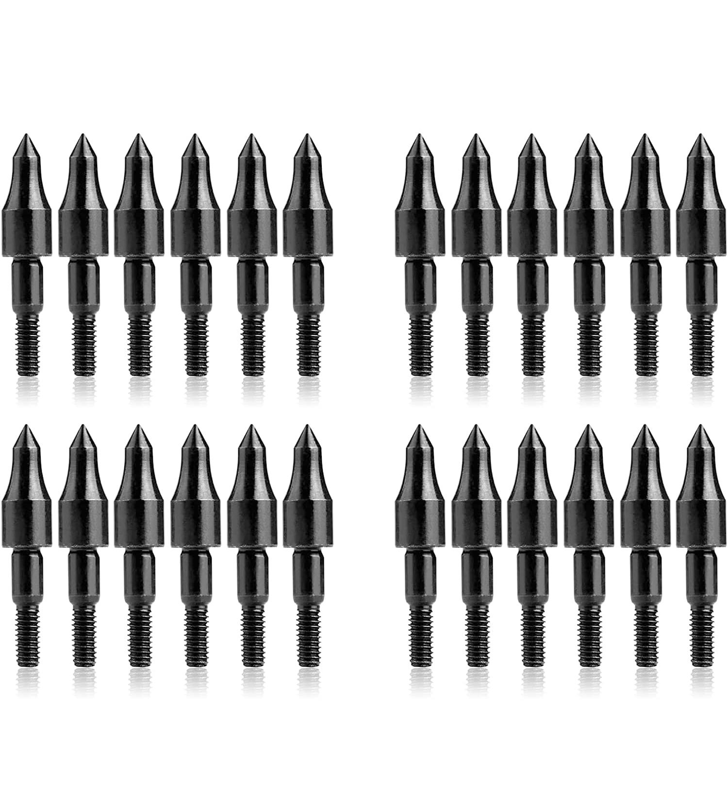 Black Screw-in Archery Bullet Points - 100 Grain, 24 Pieces - Field Target Practice Shooting - Buy Online on SooperMarket.com