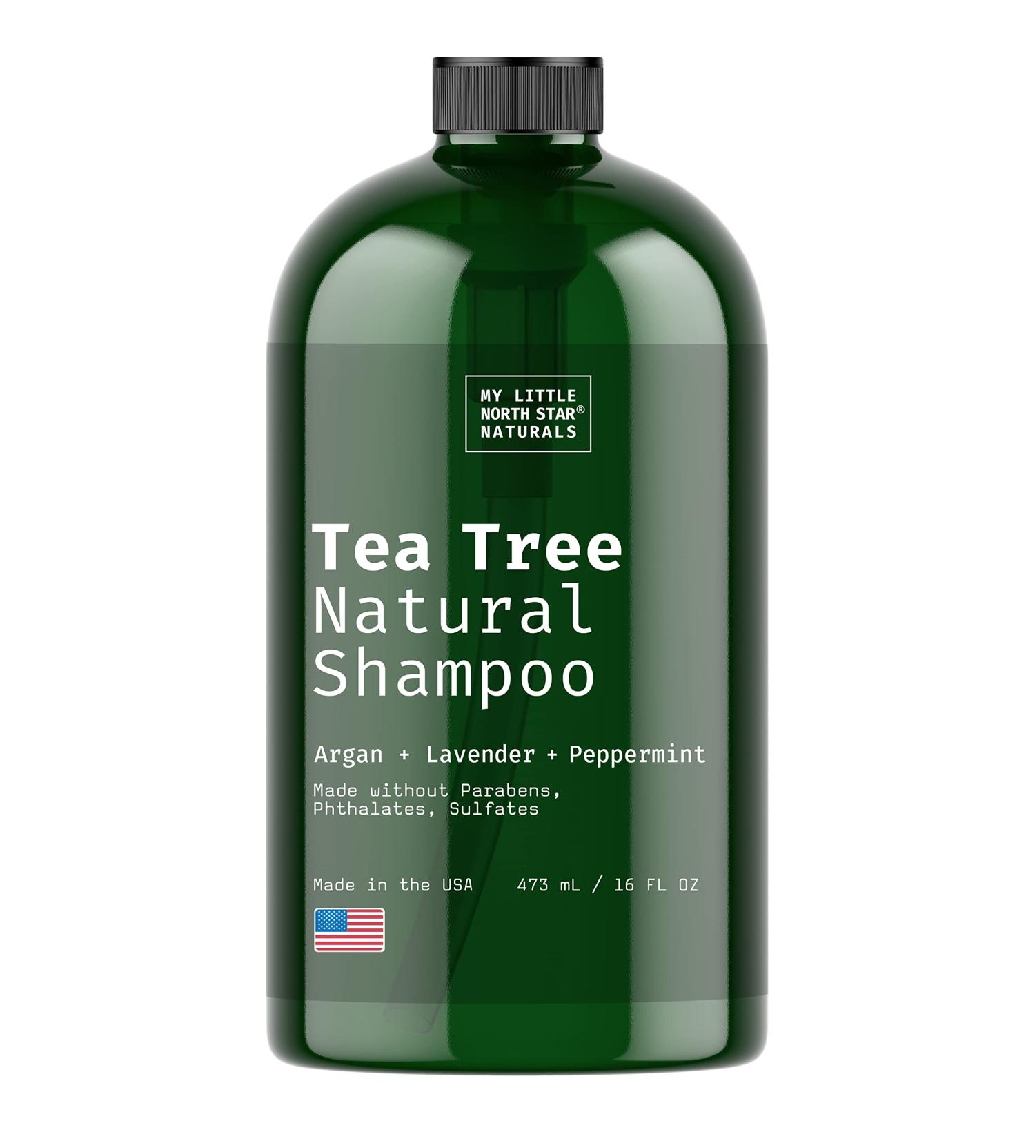 Tea Tree Dandruff Shampoo for Thinning Hair and Hair Loss - Sulfate Free with Peppermint Oil & Vitamin E - 16 Fl Oz - Made in USA - Buy Online on SooperMarket.com
